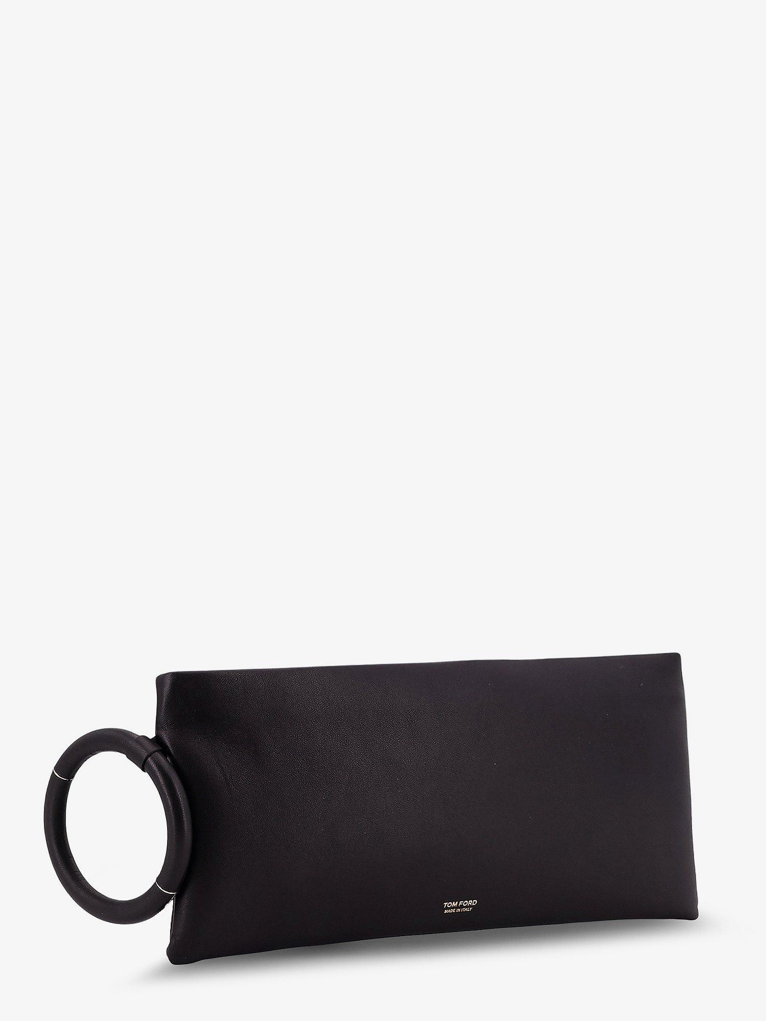 Tom Ford Aura Leather Clutch Bag With Lettering Logo On The Front Size ONE SIZE - 4 Thumbnail