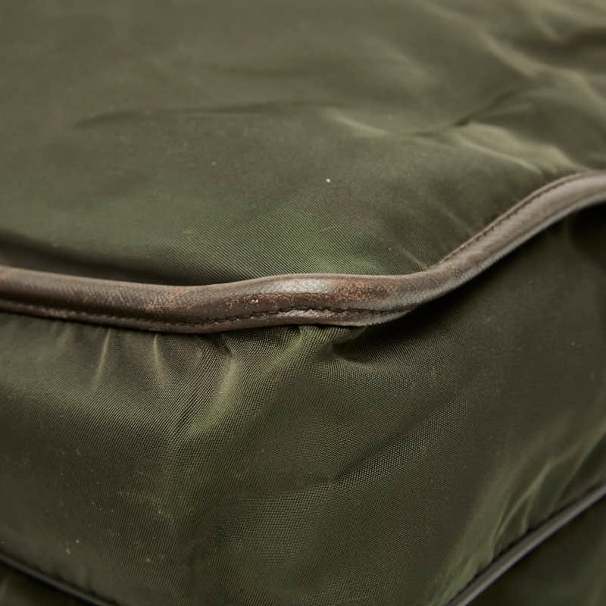 Prada Prada Tessuto Messenger Bag Shoulder Khaki Green Brown Nylon Leather Women's PRADA Size ONE SIZE - 6 Thumbnail