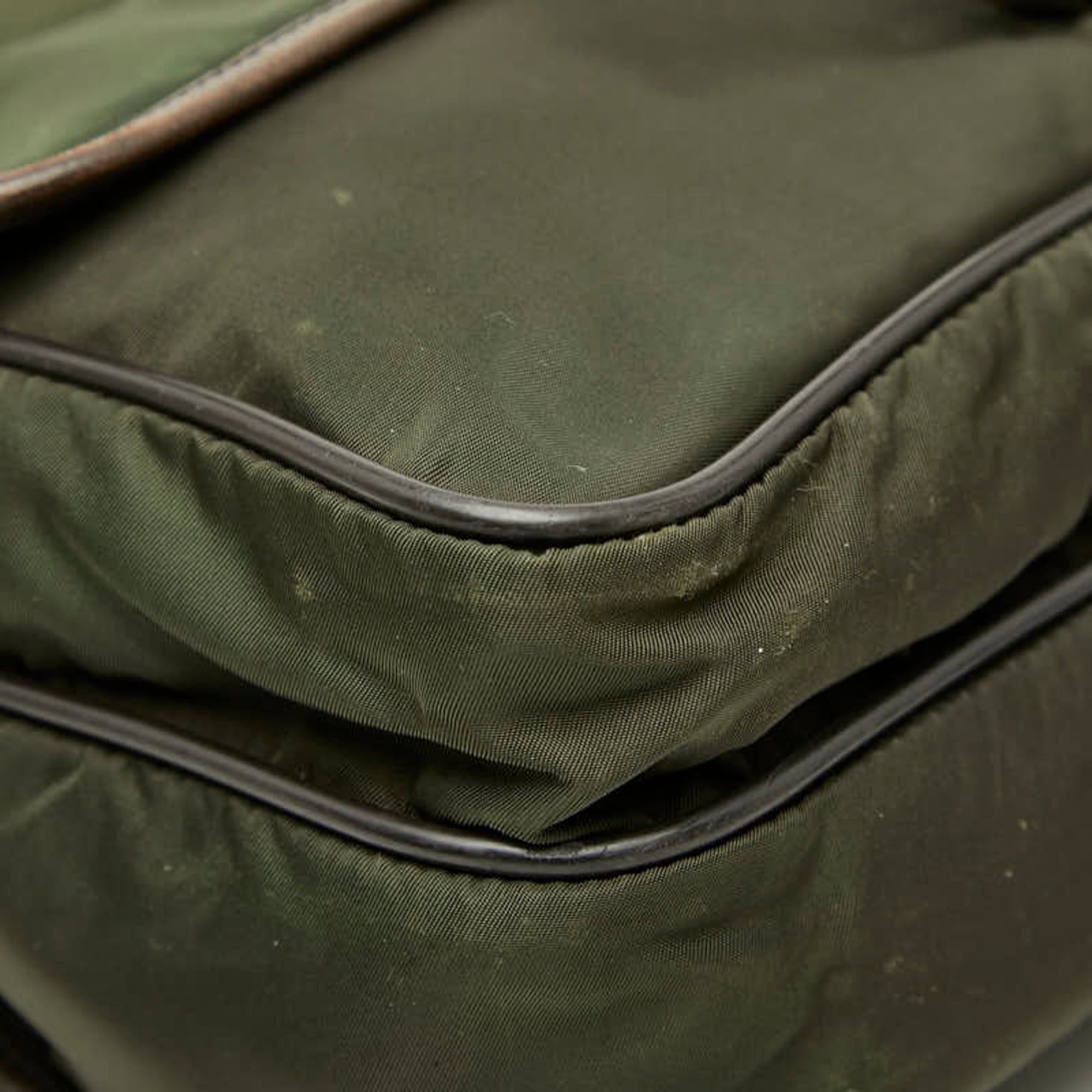 Prada Prada Tessuto Messenger Bag Shoulder Khaki Green Brown Nylon Leather Women's PRADA Size ONE SIZE - 5 Thumbnail