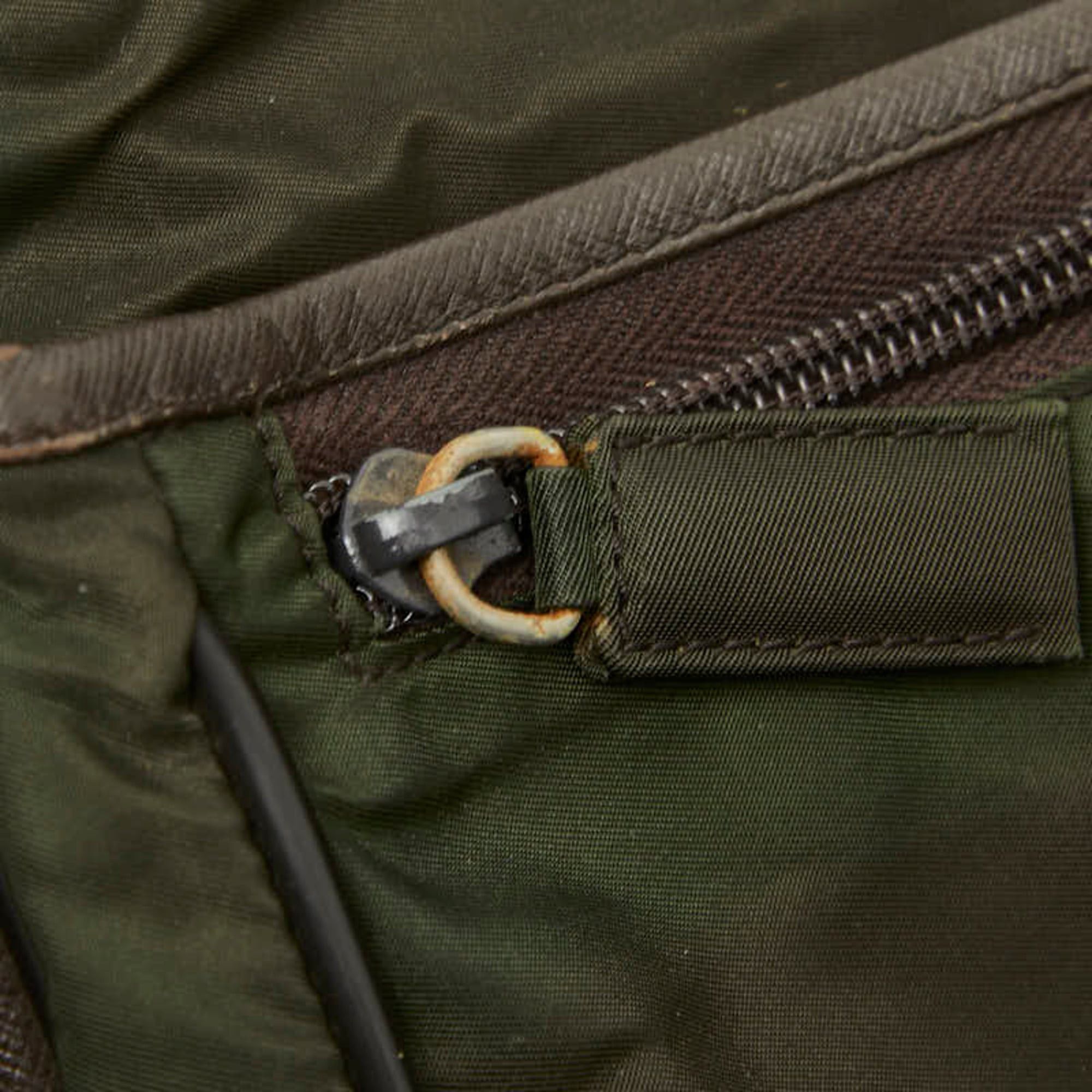 Prada Prada Tessuto Messenger Bag Shoulder Khaki Green Brown Nylon Leather Women's PRADA Size ONE SIZE - 10 Thumbnail