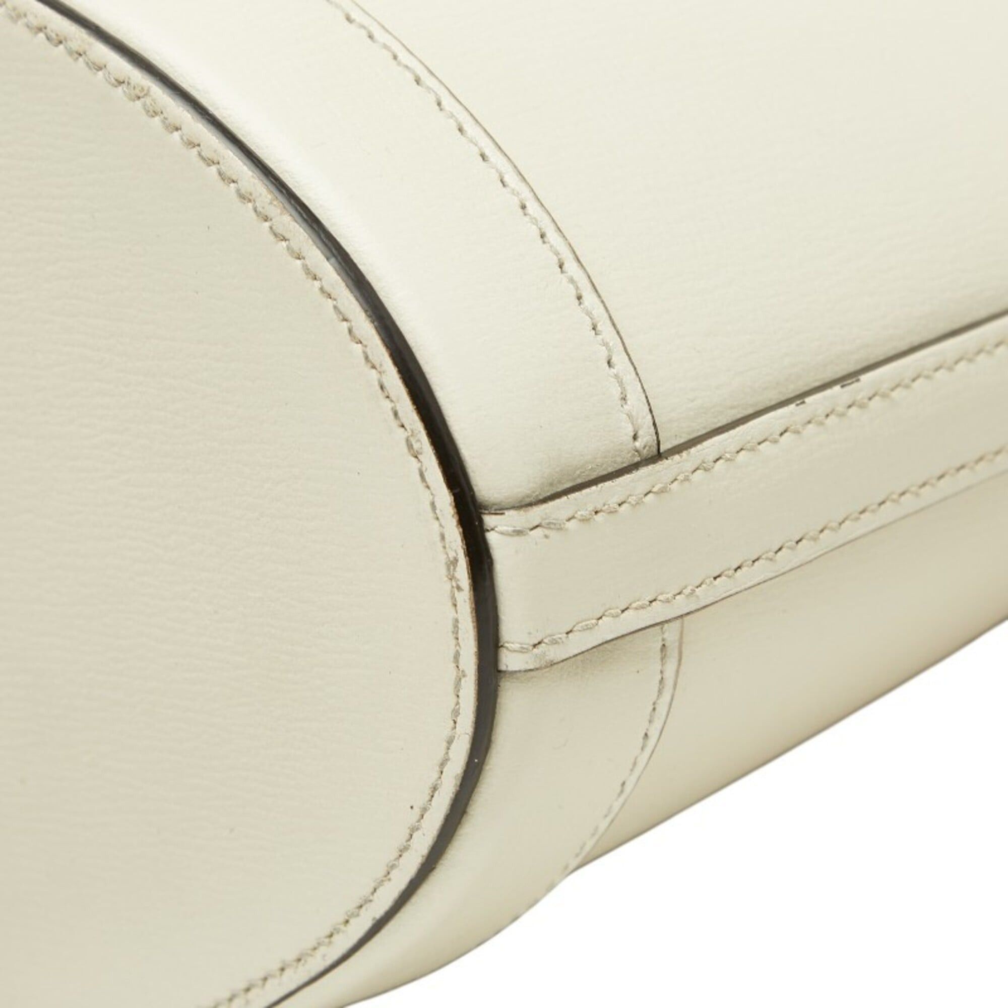 Gucci Gucci GG Canvas Horsebit 1955 Bucket Bag Shoulder 602118 Beige Leather Women's GUCCI Size ONE SIZE - 4 Thumbnail