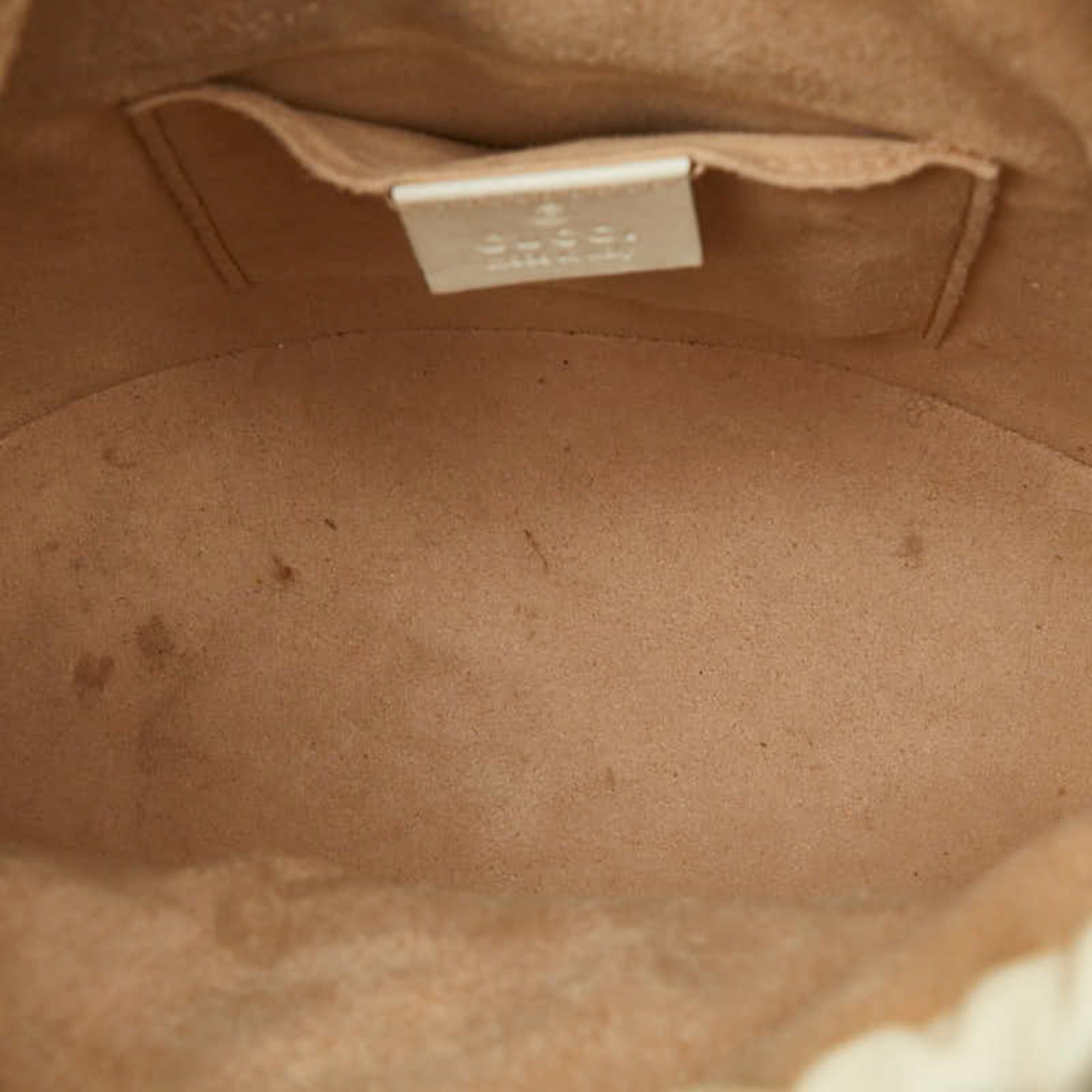 Gucci Gucci GG Canvas Horsebit 1955 Bucket Bag Shoulder 602118 Beige Leather Women's GUCCI Size ONE SIZE - 8 Thumbnail