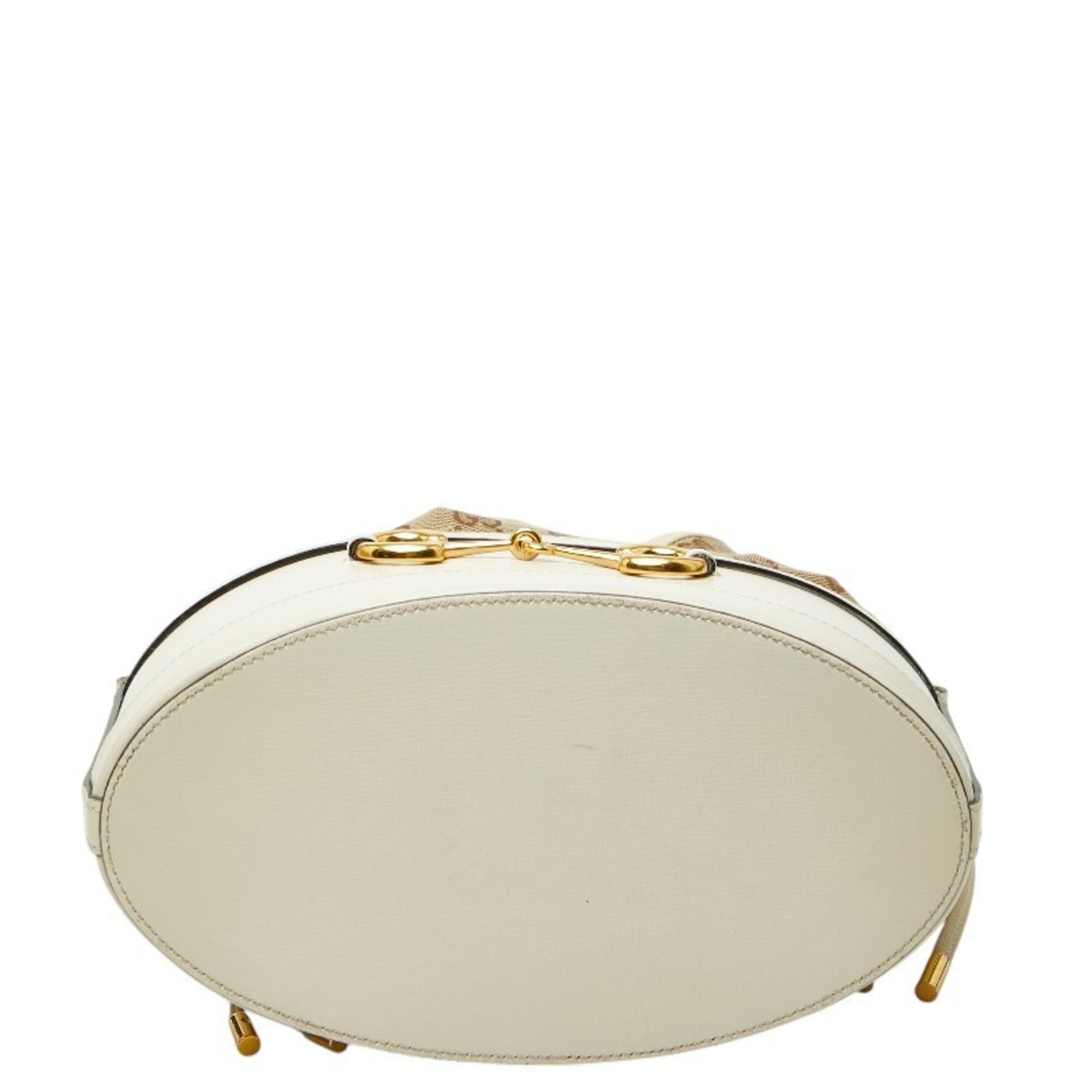 Gucci Gucci GG Canvas Horsebit 1955 Bucket Bag Shoulder 602118 Beige Leather Women's GUCCI Size ONE SIZE - 3 Thumbnail