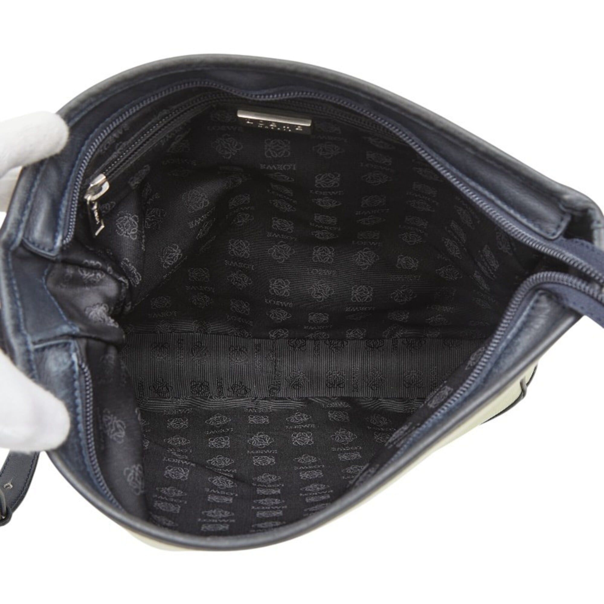 Loewe Loewe Anagram Crossbody Shoulder Bag, Beige/Black Canvas Leather, Women's LOEWE Size ONE SIZE - 8 Thumbnail