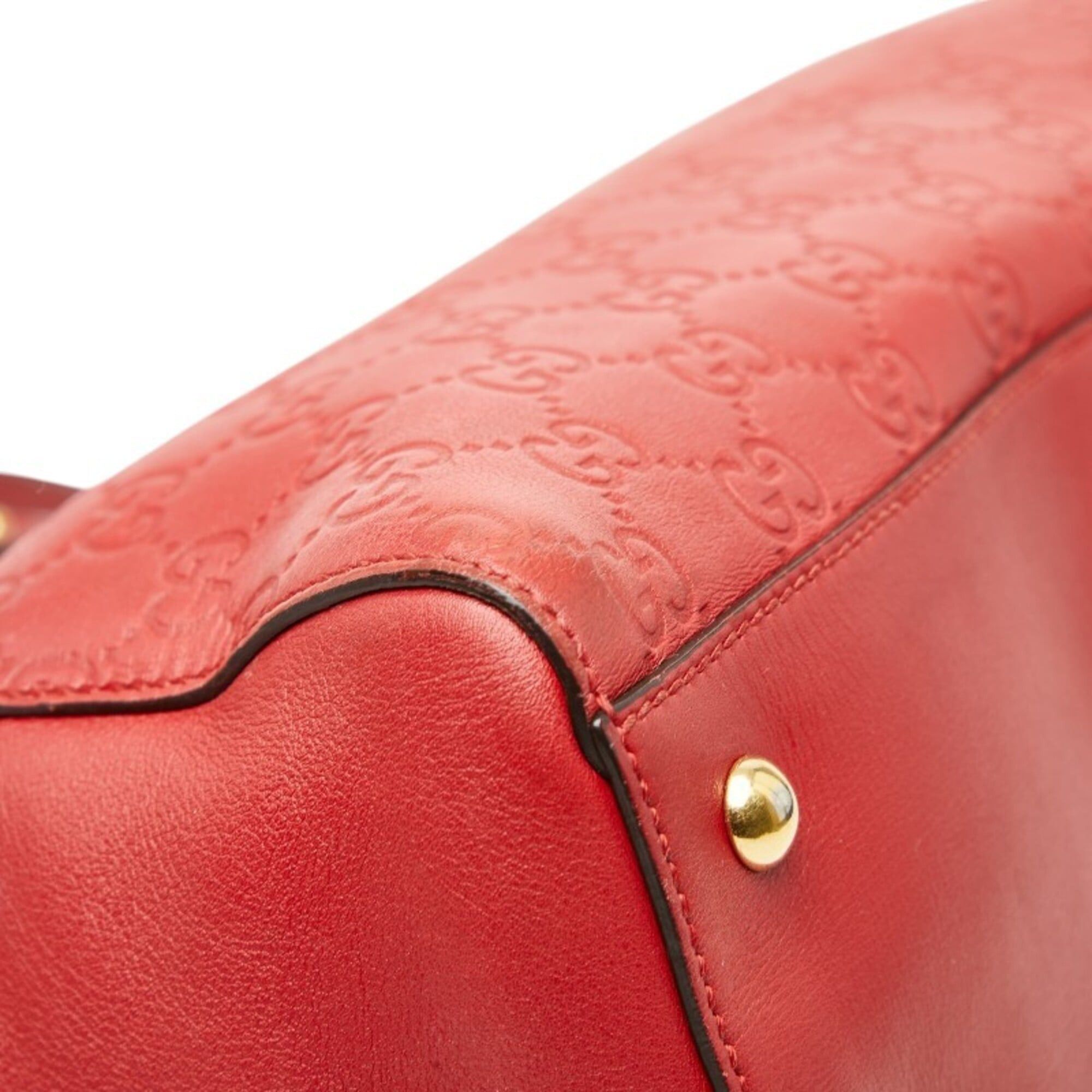 Gucci Gucci Guccissima Chain Tote Bag 453773 Red Leather Women's GUCCI Size ONE SIZE - 5 Thumbnail