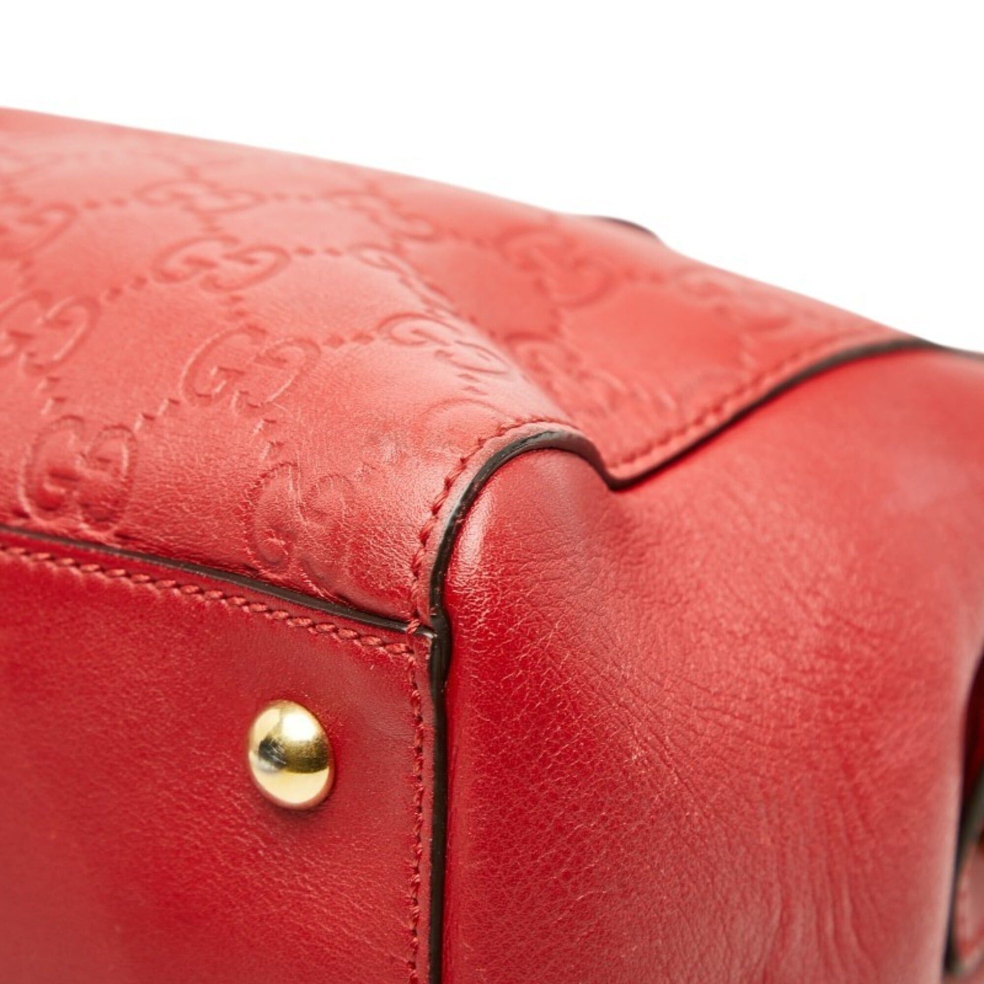 Gucci Gucci Guccissima Chain Tote Bag 453773 Red Leather Women's GUCCI Size ONE SIZE - 4 Thumbnail