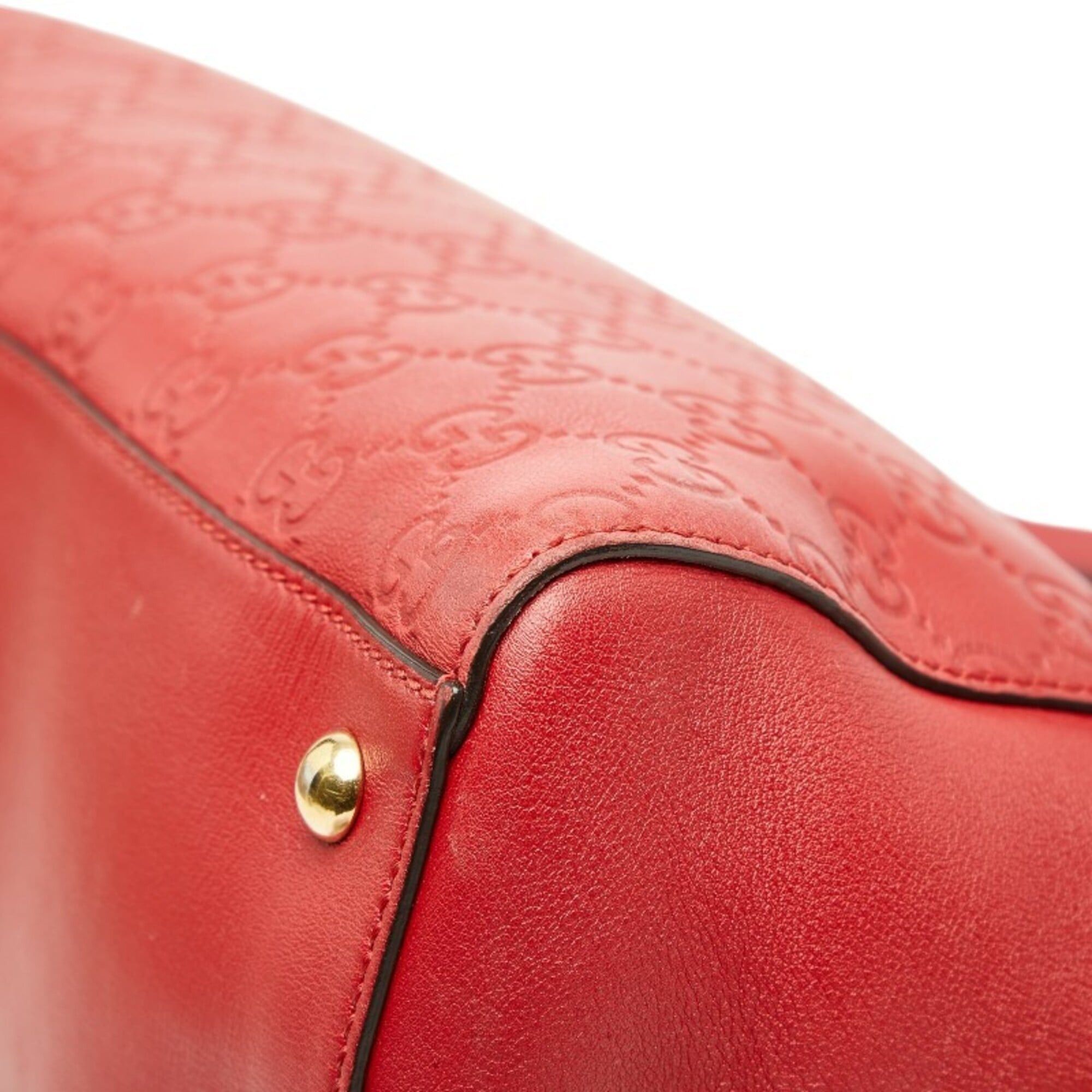 Gucci Gucci Guccissima Chain Tote Bag 453773 Red Leather Women's GUCCI Size ONE SIZE - 6 Thumbnail