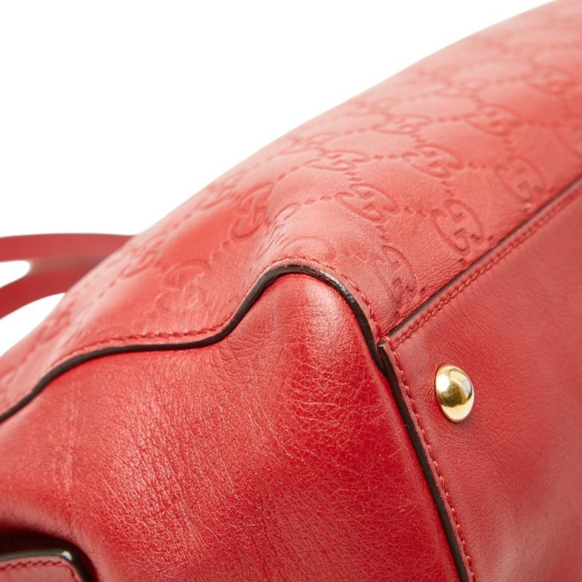 Gucci Gucci Guccissima Chain Tote Bag 453773 Red Leather Women's GUCCI Size ONE SIZE - 7 Thumbnail