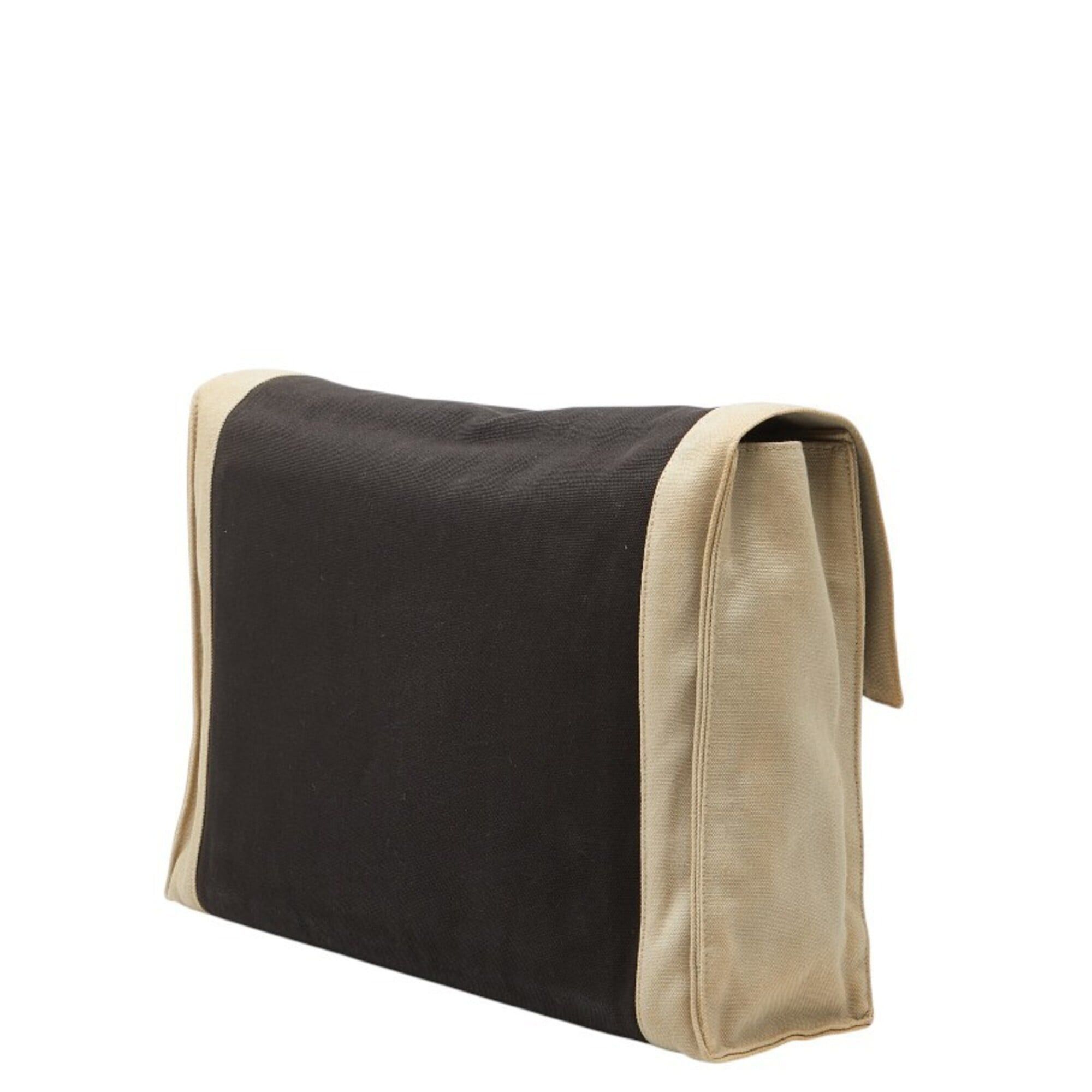 Hermes Hermes Tapidocell Clutch Bag, Second Black/Beige, Cotton, Women's HERMES Size ONE SIZE - 2 Thumbnail