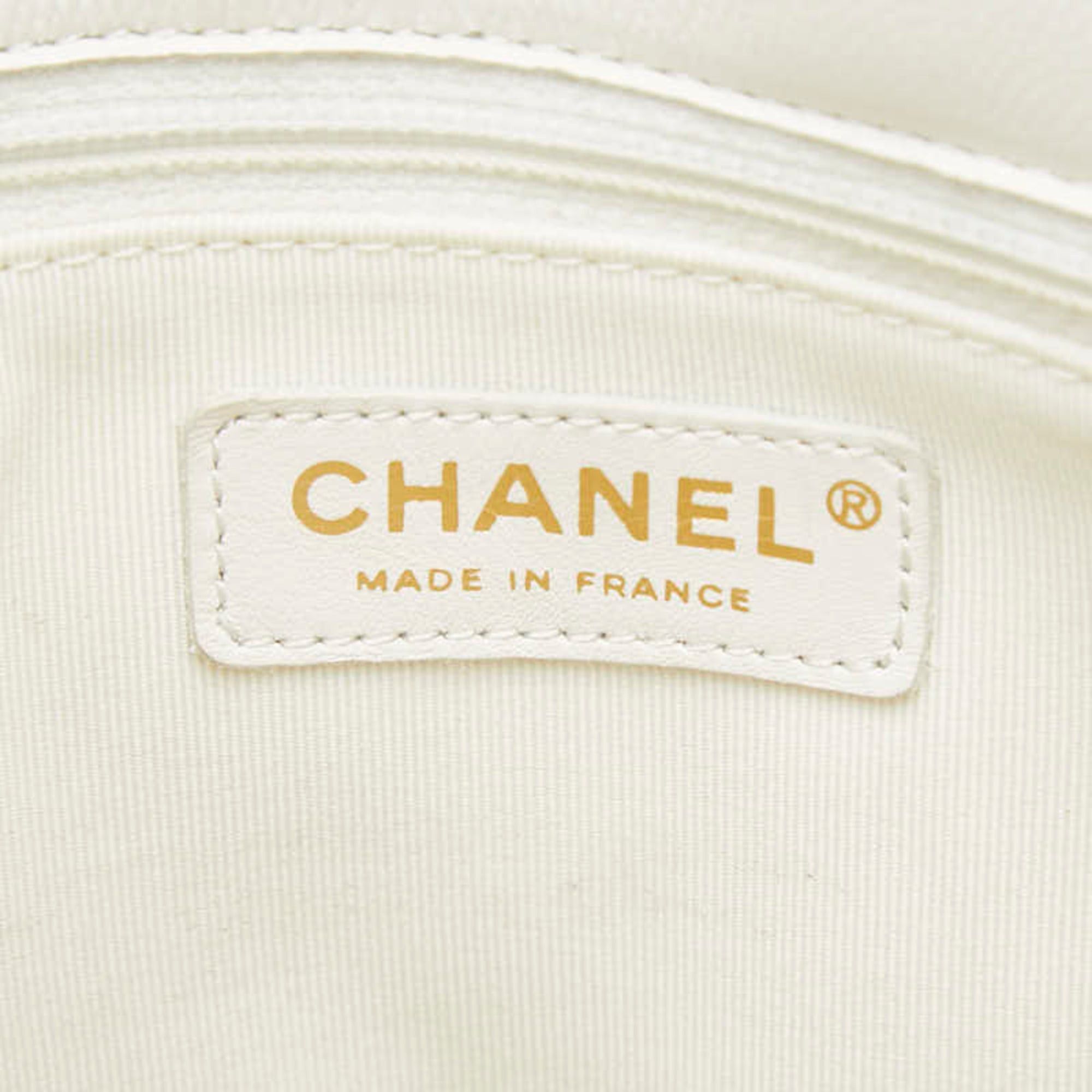 Chanel Chanel Coco Mark Matelassé Chain Tote Bag Shoulder White Caviar Leather Women's CHANEL Size ONE SIZE - 7 Thumbnail
