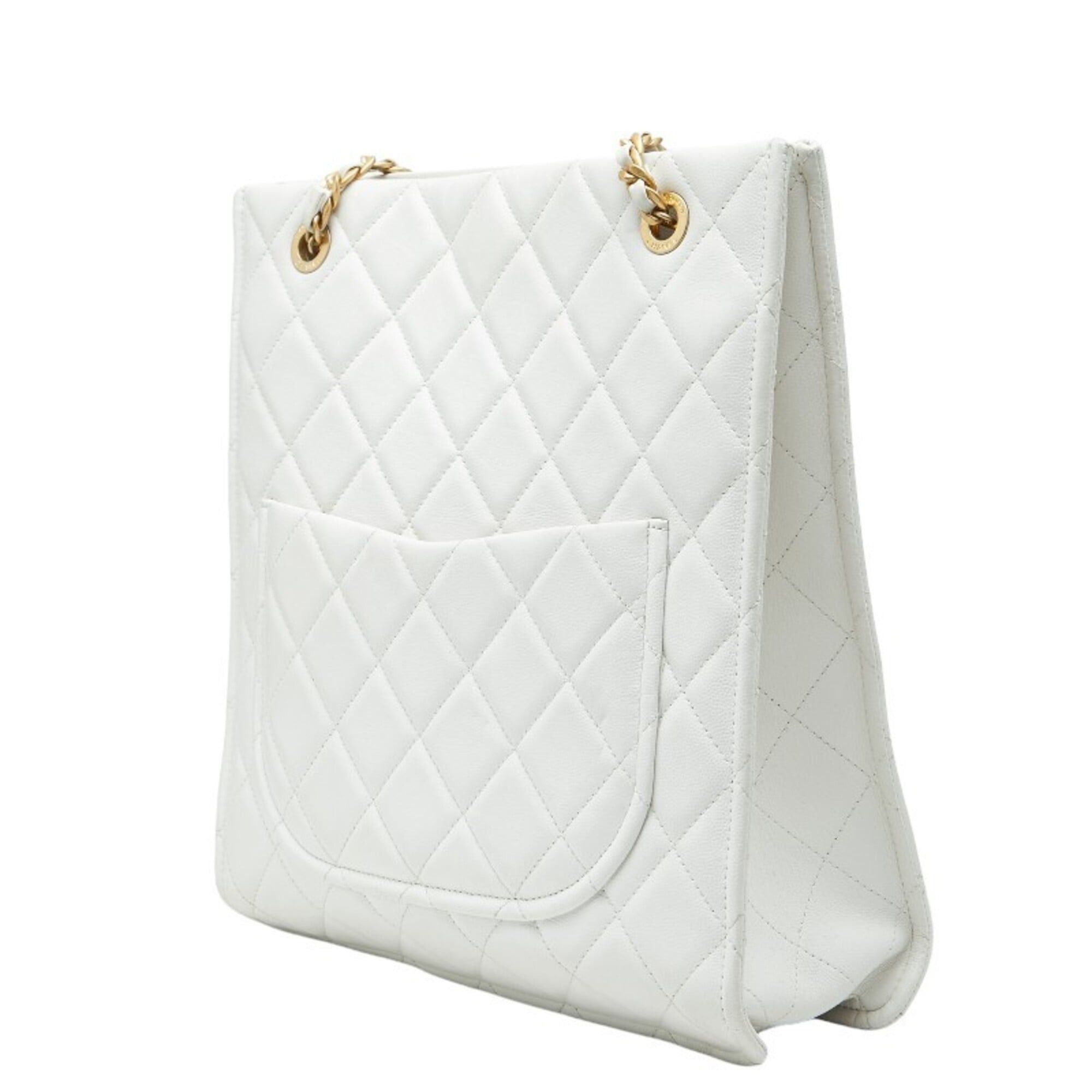 Chanel Chanel Coco Mark Matelassé Chain Tote Bag Shoulder White Caviar Leather Women's CHANEL Size ONE SIZE - 2 Thumbnail