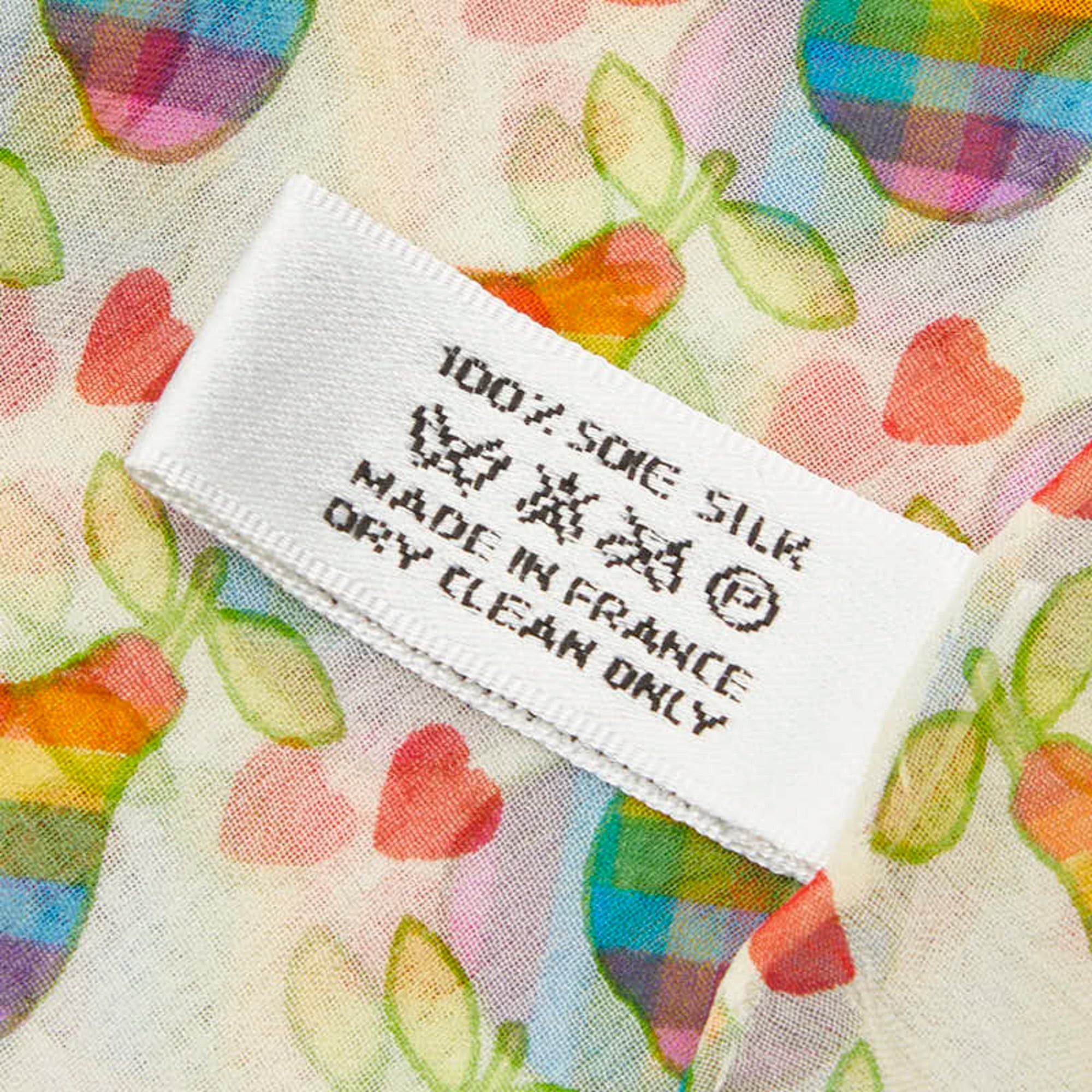 Dior Christian Dior Dior Pear Fruit Motif Multicolor Silk Women's Dress Size ONE SIZE - 4 Thumbnail
