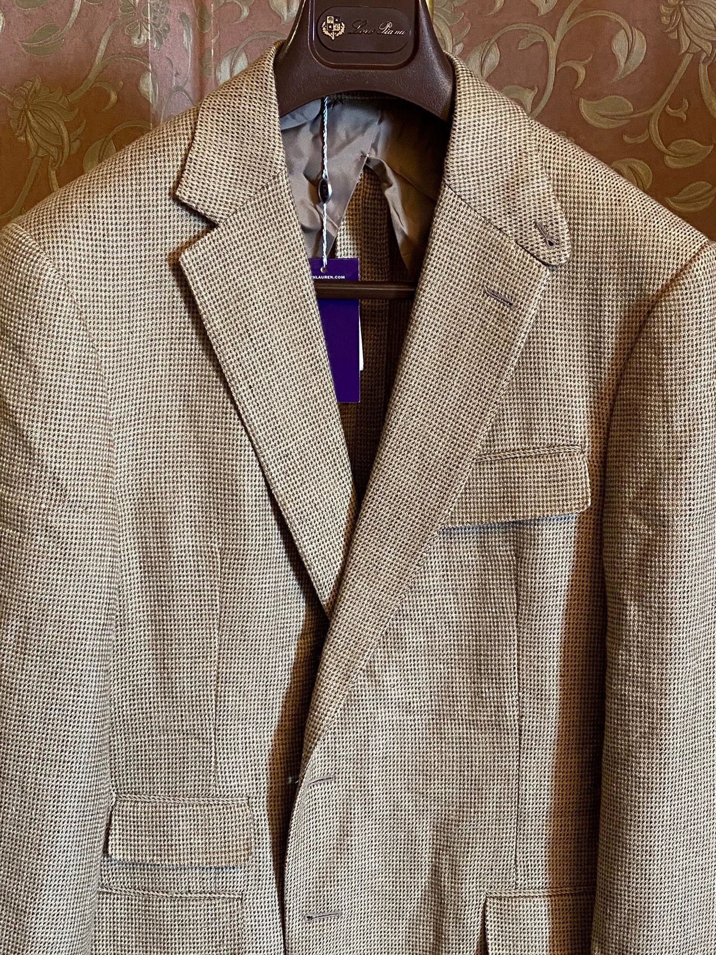 Ralph Lauren Beige Houndstooth Pattern Blazer Size US M / EU 48-50 / 2 - 2 Thumbnail