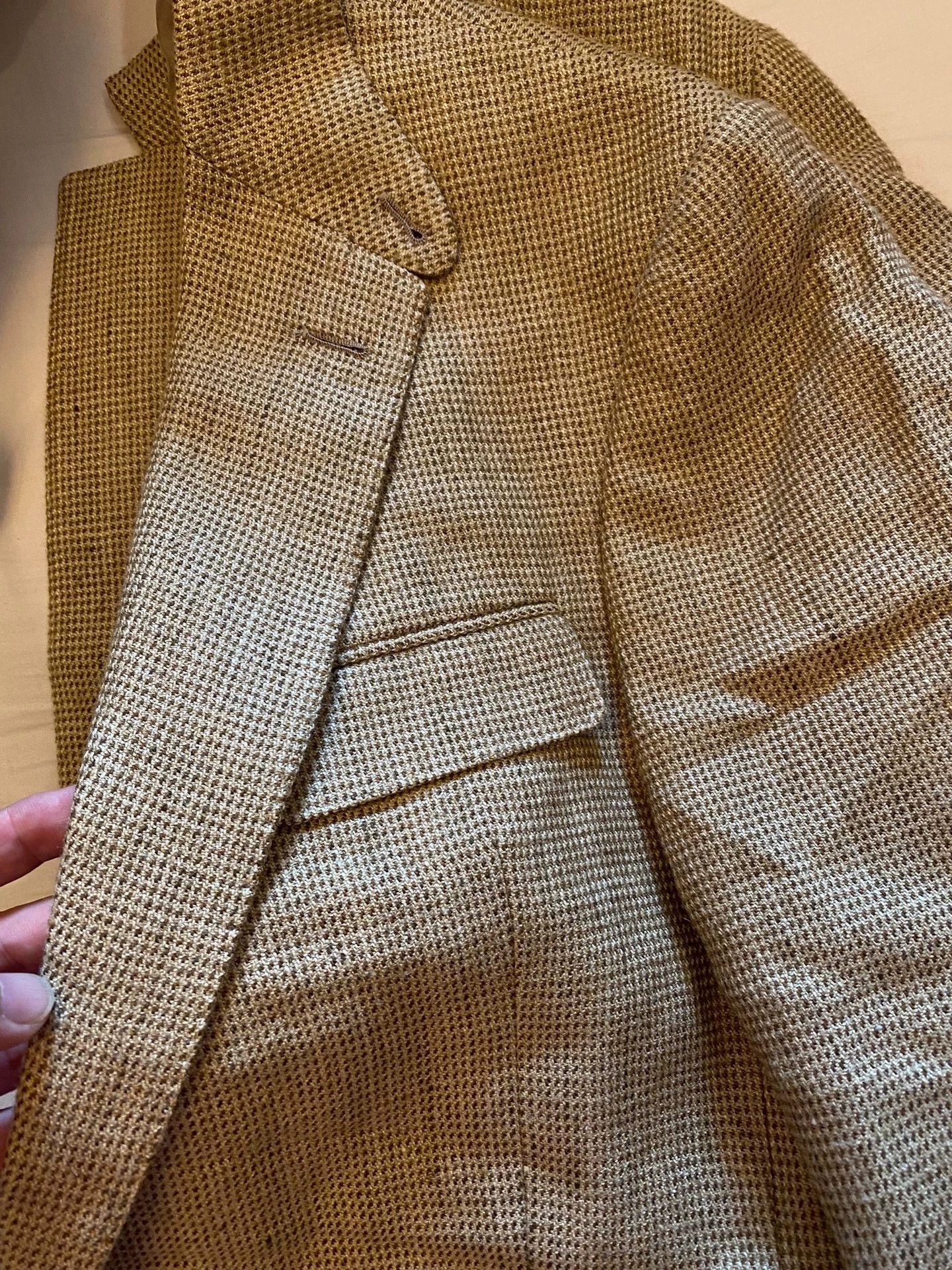 Ralph Lauren Beige Houndstooth Pattern Blazer Size US M / EU 48-50 / 2 - 7 Thumbnail