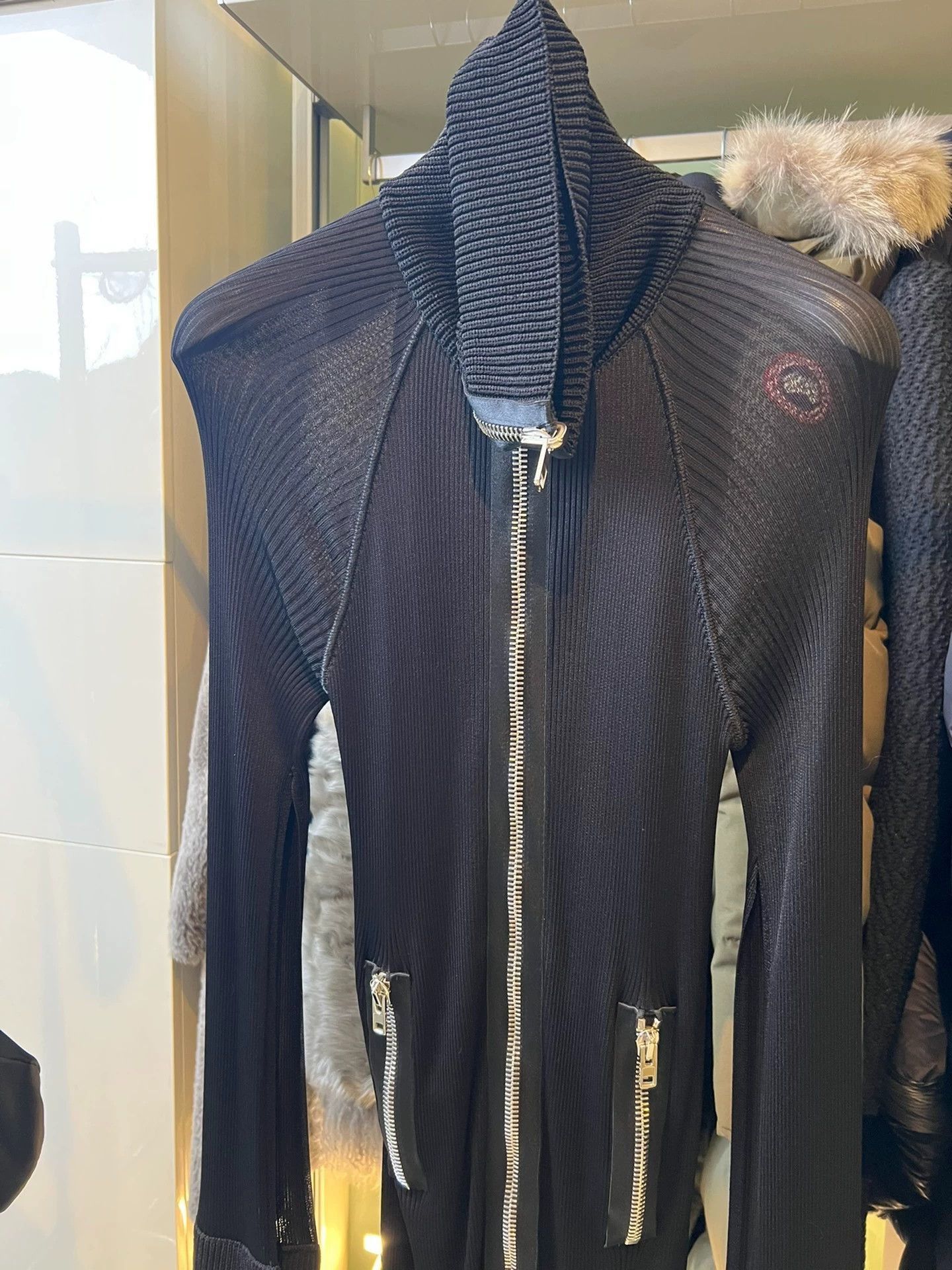 Givenchy Black Zip-Front Long-Sleeve Jumpsuit Size US 33 - 3 Thumbnail