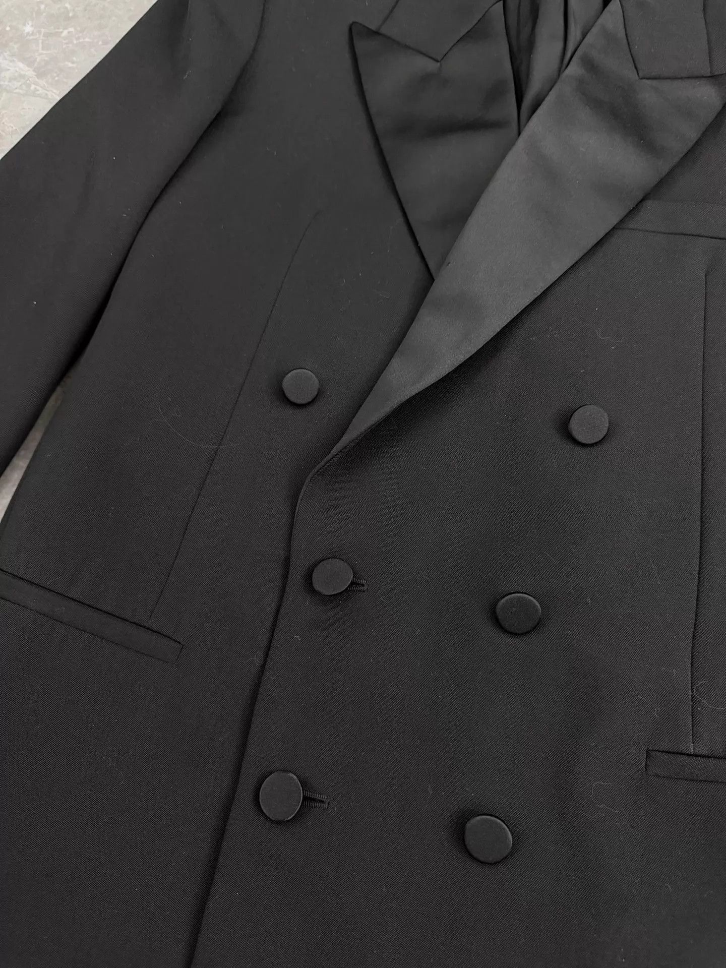 Saint Laurent Paris Black Double-Breasted Formal Blazer Size US M / EU 48-50 / 2 - 2 Thumbnail