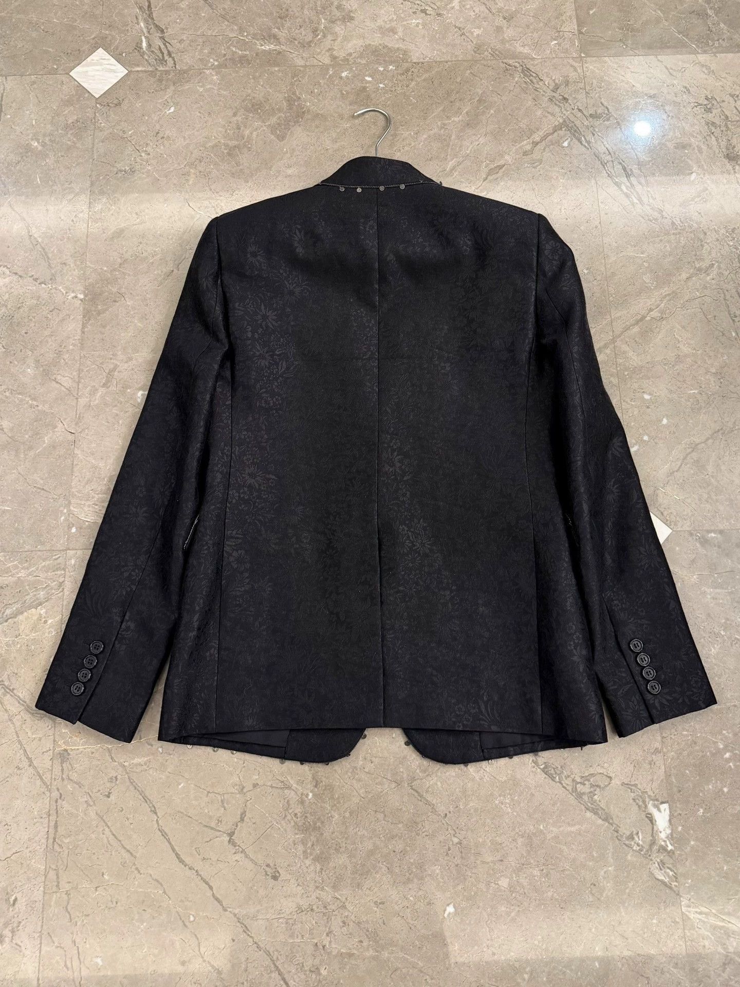 Saint Laurent Paris Black Floral Pattern Studded Blazer Size US M / EU 48-50 / 2 - 3 Thumbnail