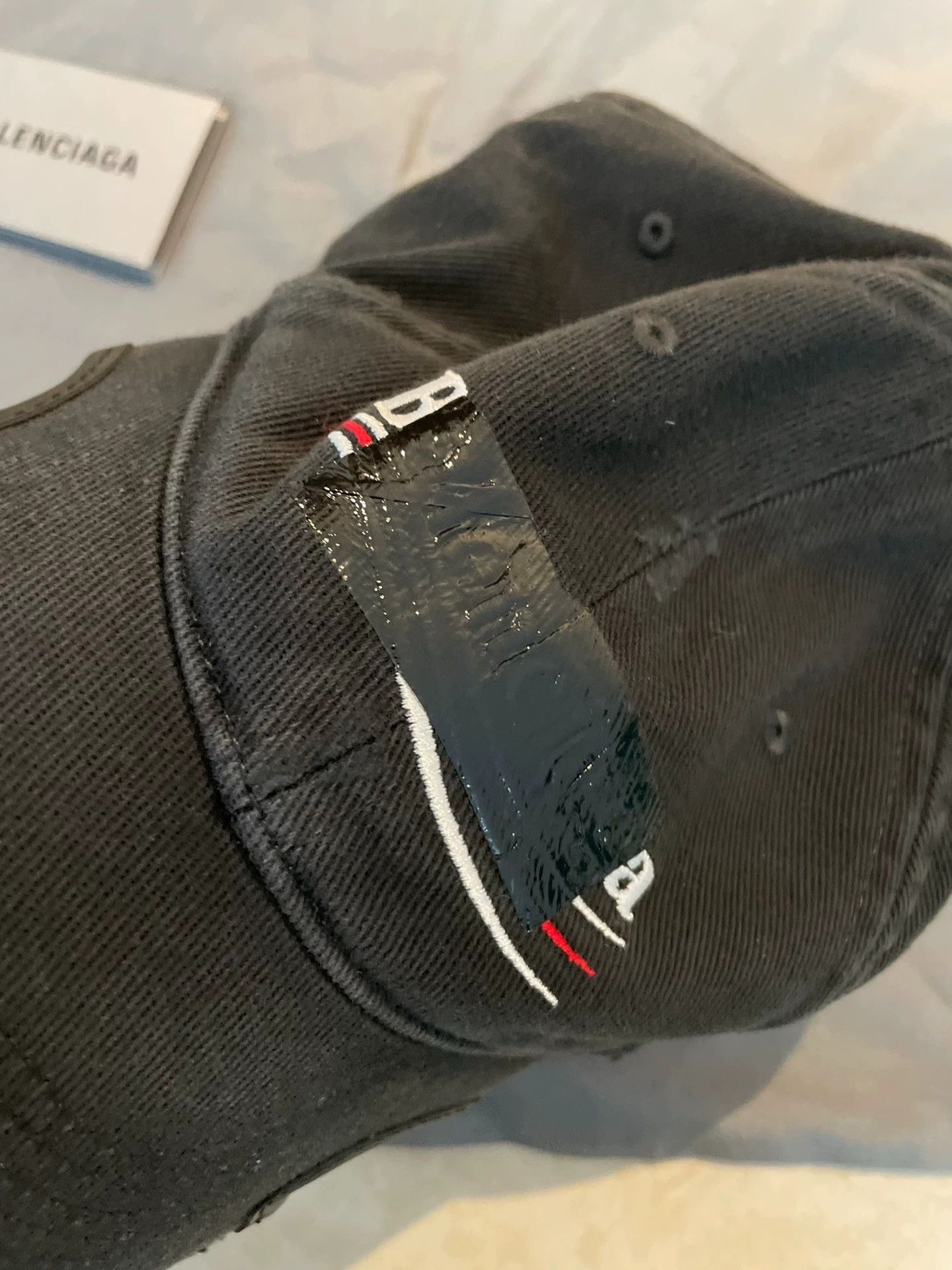 Balenciaga Black Embroidered Baseball Cap Size ONE SIZE - 4 Thumbnail