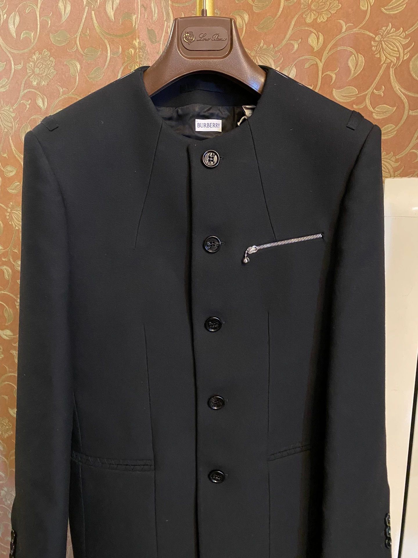 Burberry Black Button-Front Jacket with Zip Pocket Size US M / EU 48-50 / 2 - 2 Thumbnail