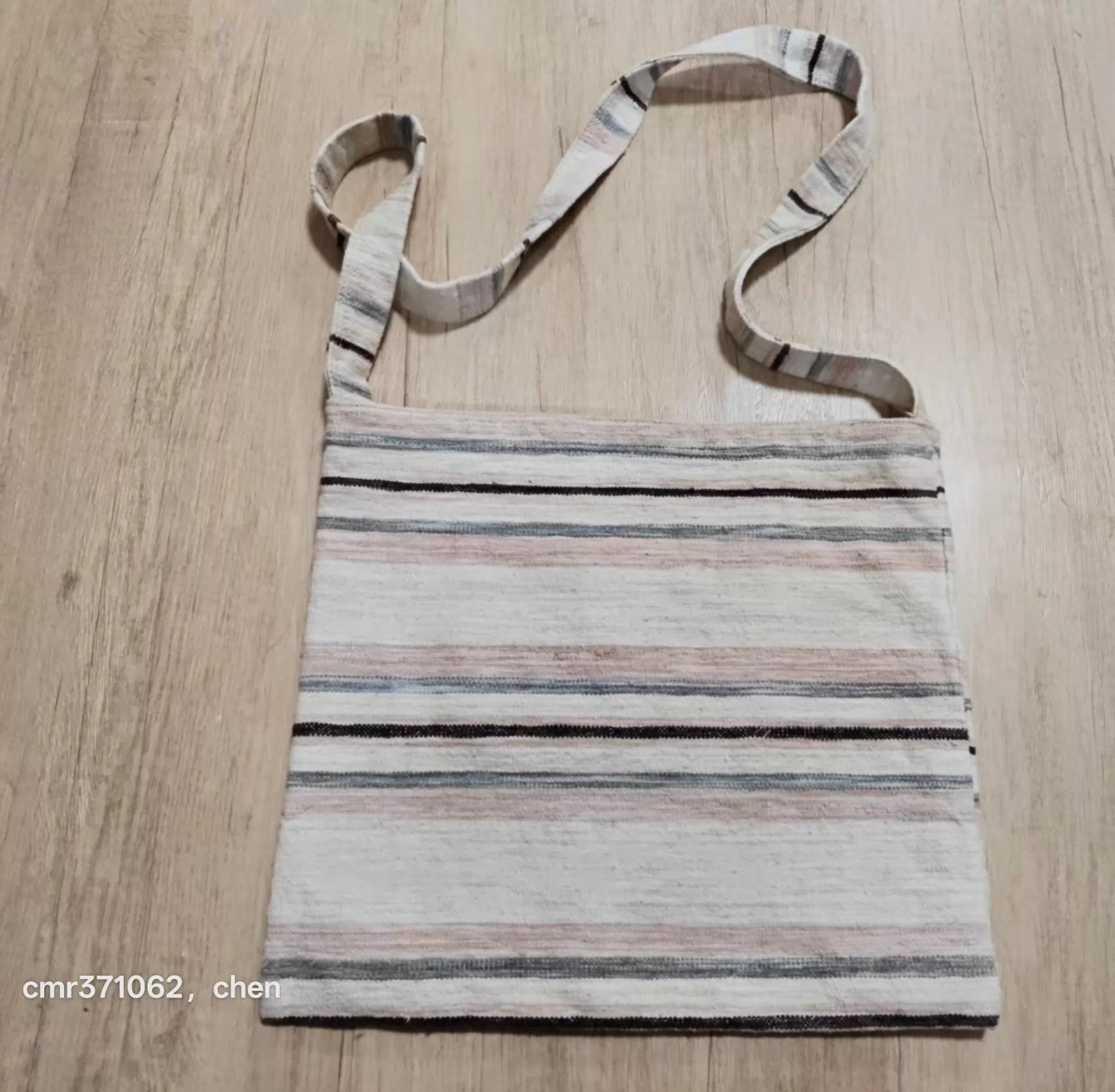 Visvim Beige Striped Canvas Sling Bag Size ONE SIZE - 2 Thumbnail