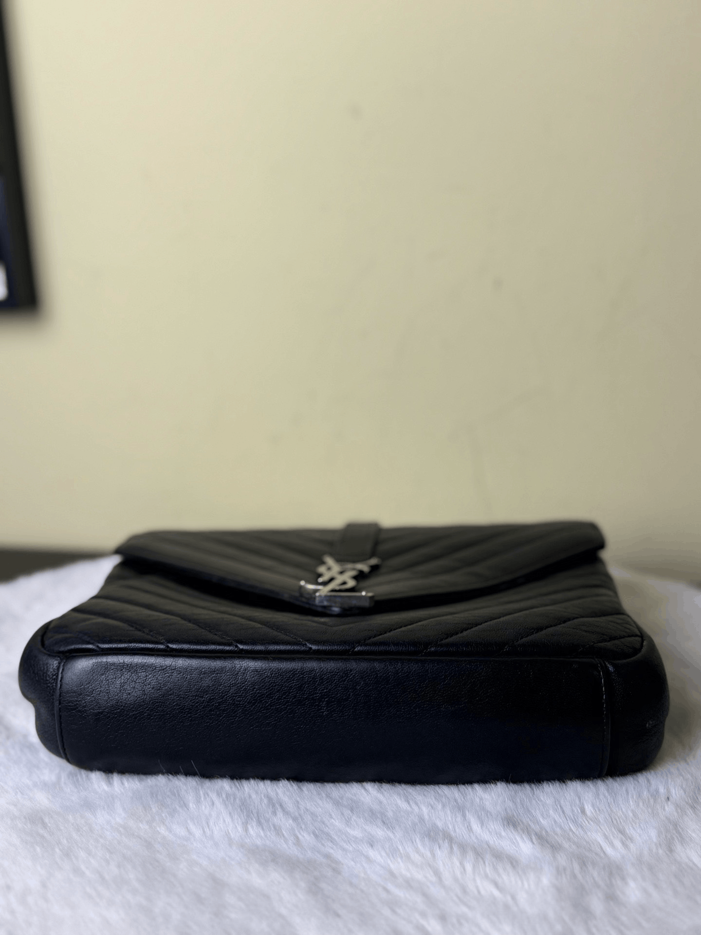 Yves Saint Laurent YSL College Black Silver Leather Bag Size ONE SIZE - 5 Thumbnail