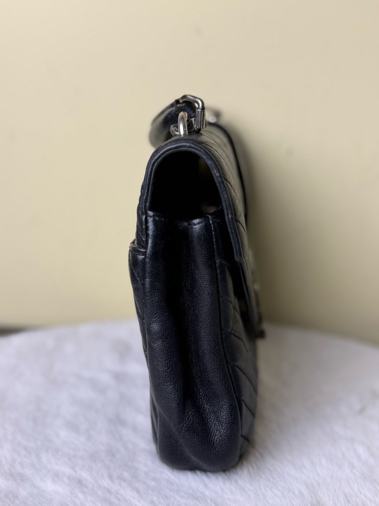 Yves Saint Laurent YSL College Black Silver Leather Bag Size ONE SIZE - 4 Thumbnail