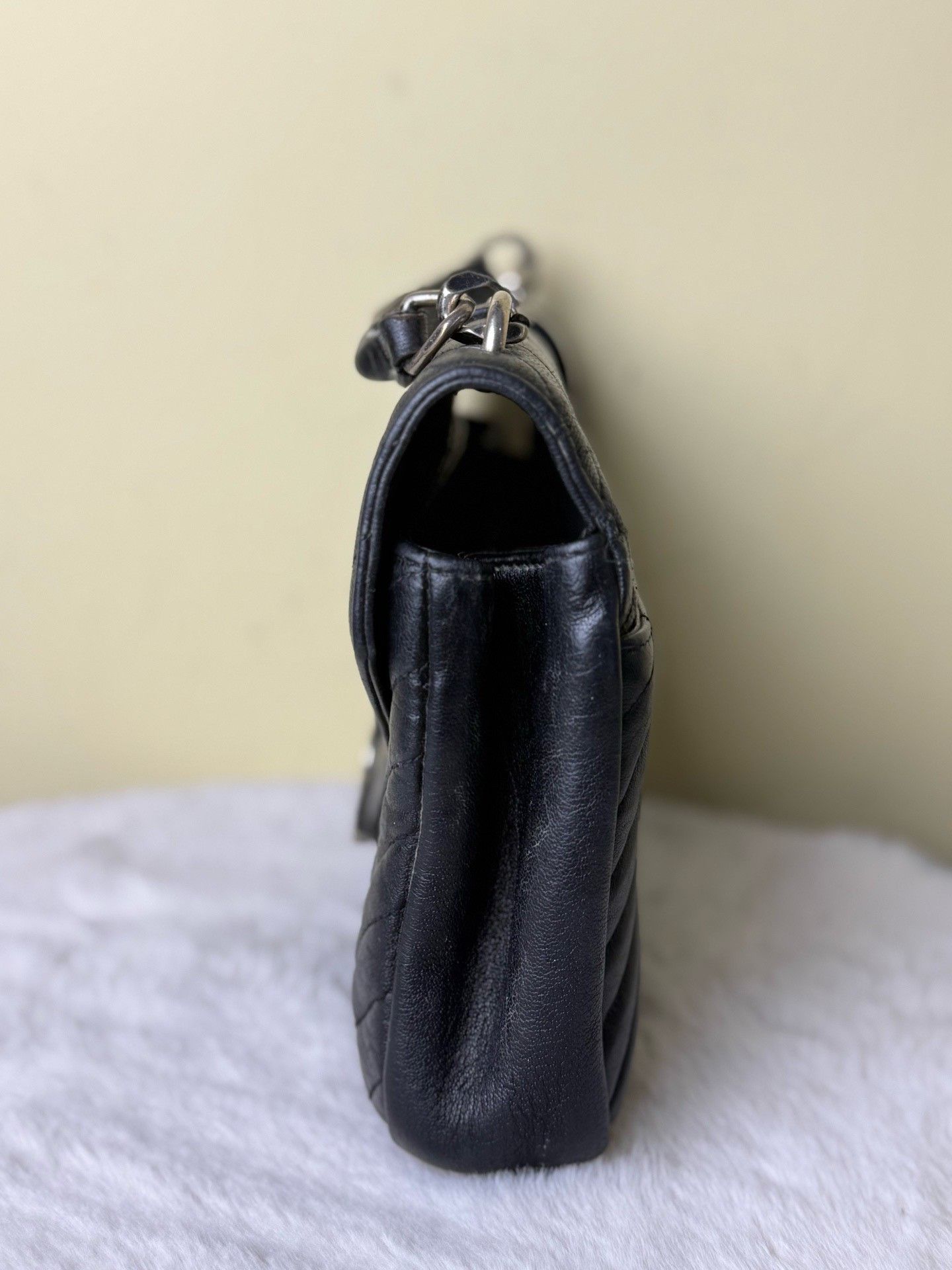 Yves Saint Laurent YSL College Black Silver Leather Bag Size ONE SIZE - 3 Thumbnail