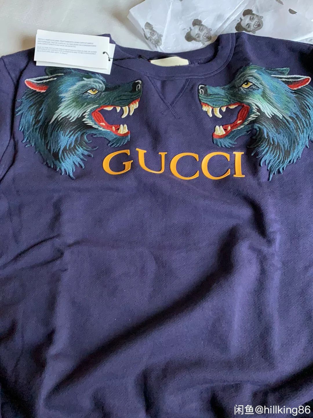 Gucci Gucci Men's Wolf Head Blue Sweatshirt Size US M / EU 48-50 / 2 - 5 Thumbnail