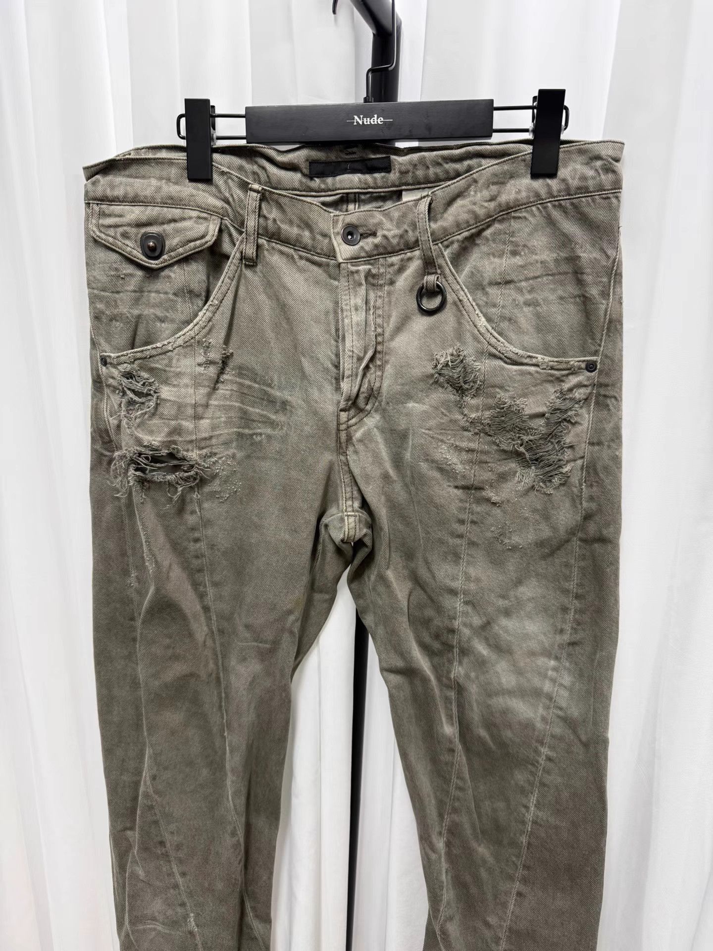 Julius Gray Distressed Casual Pants Size US 30 / EU 46 - 2 Thumbnail
