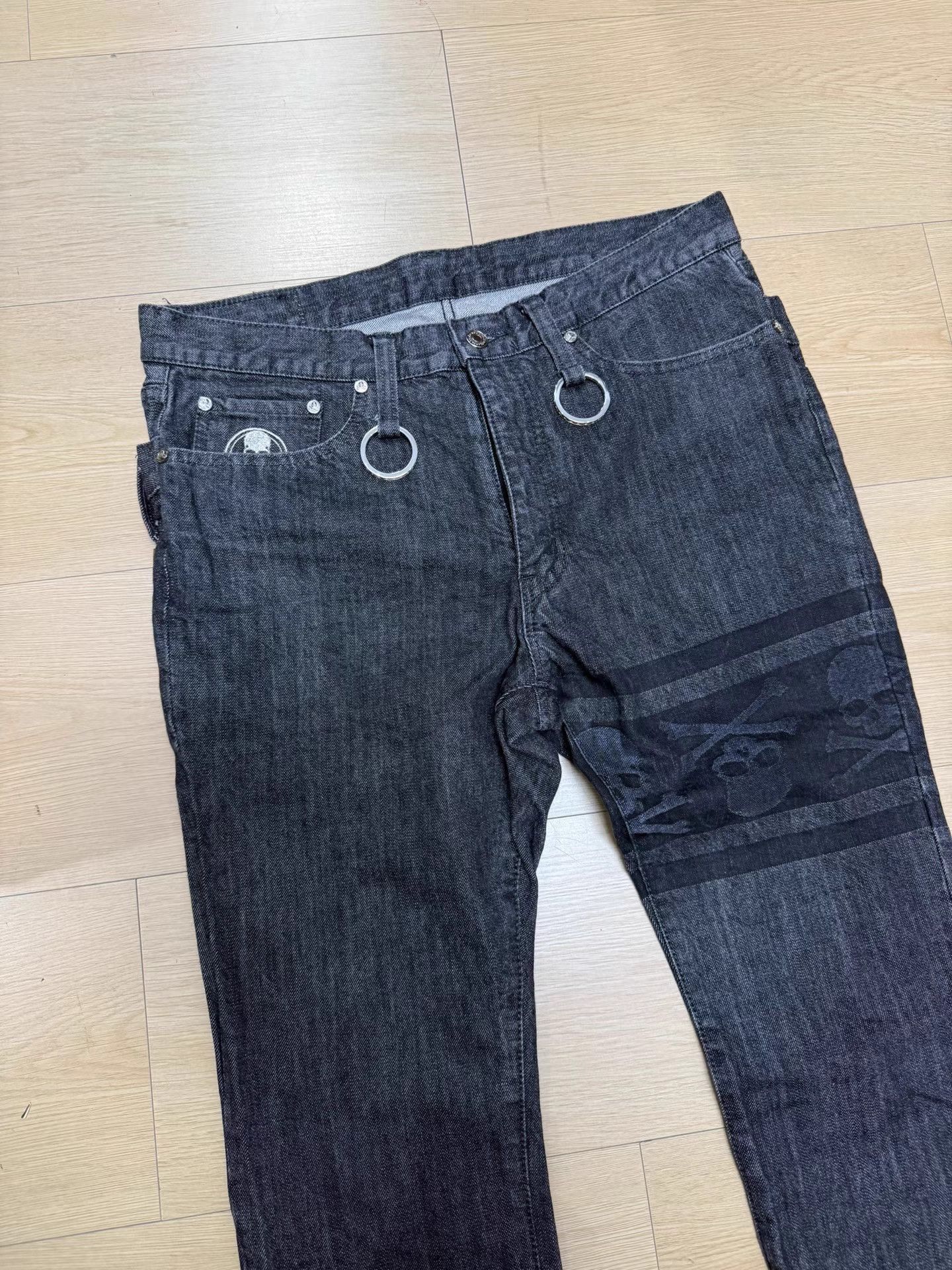 Mastermind Japan Gray Denim Jeans with Skull and Crossbones Design Size US 30 / EU 46 - 3 Thumbnail