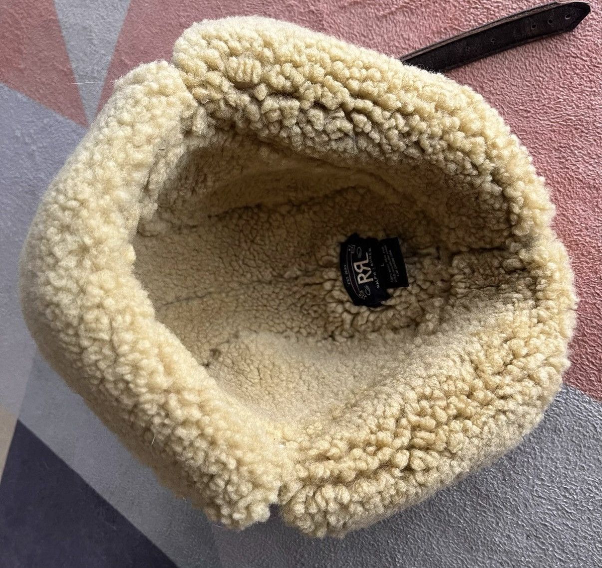 RRL Ralph Lauren Brown Shearling-Lined Leather Aviator Hat Size ONE SIZE - 5 Thumbnail
