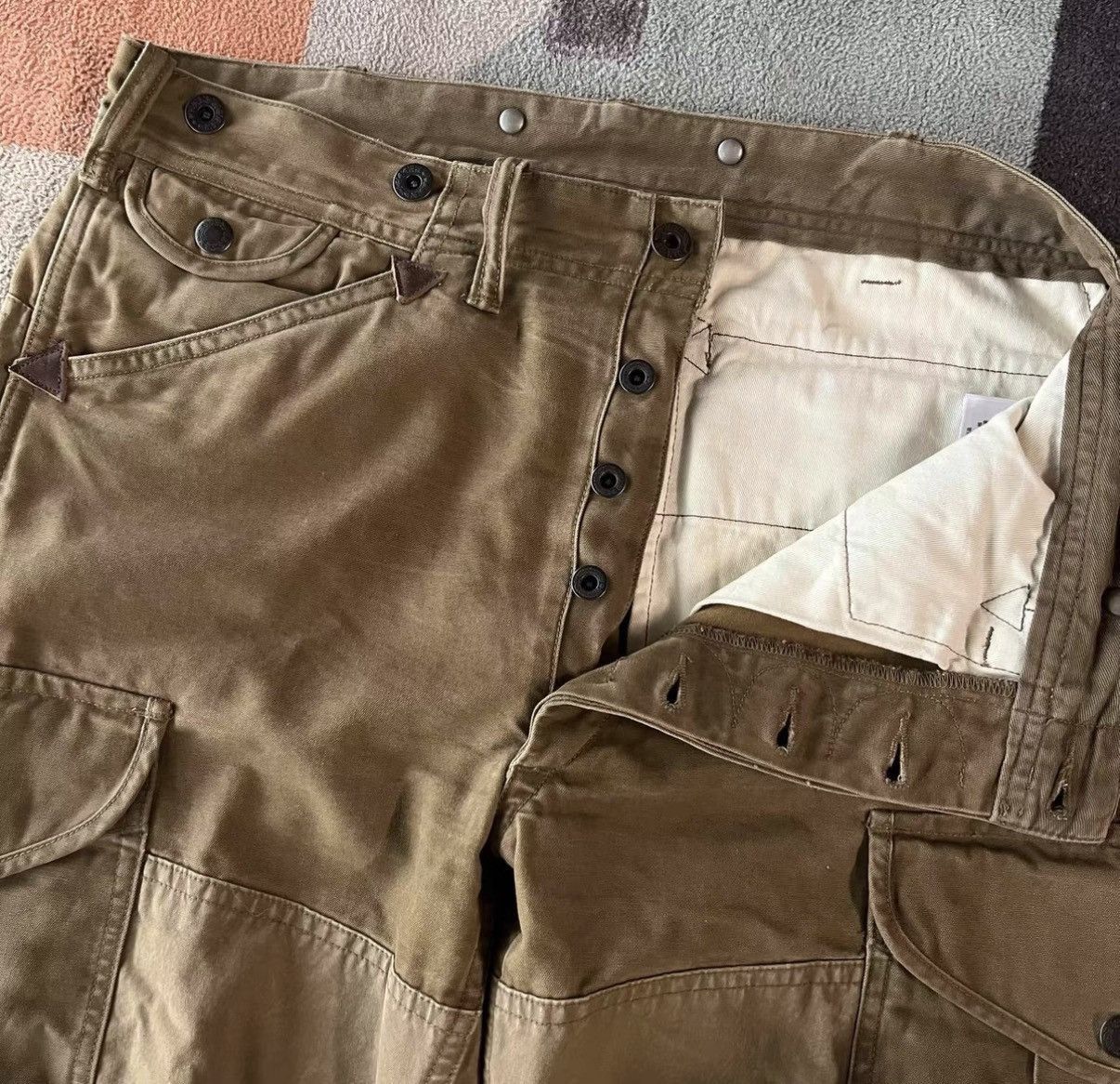 RRL Ralph Lauren Beige Cargo Pants with Multiple Utility Pockets Size US 30 / EU 46 - 4 Thumbnail