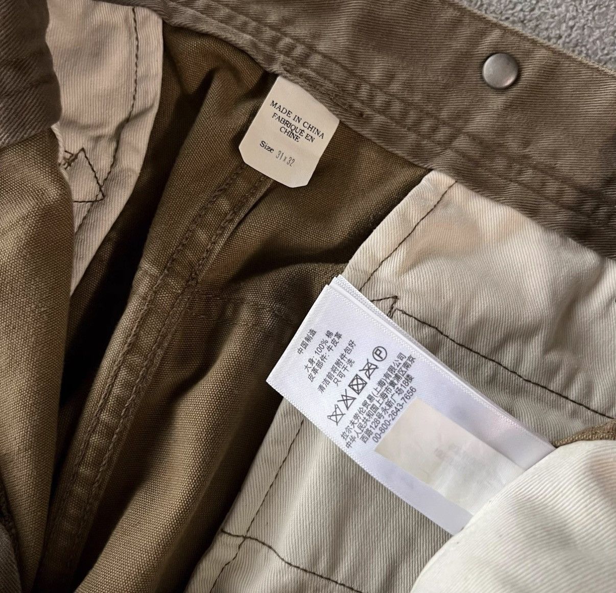 RRL Ralph Lauren Beige Cargo Pants with Multiple Utility Pockets Size US 30 / EU 46 - 6 Thumbnail