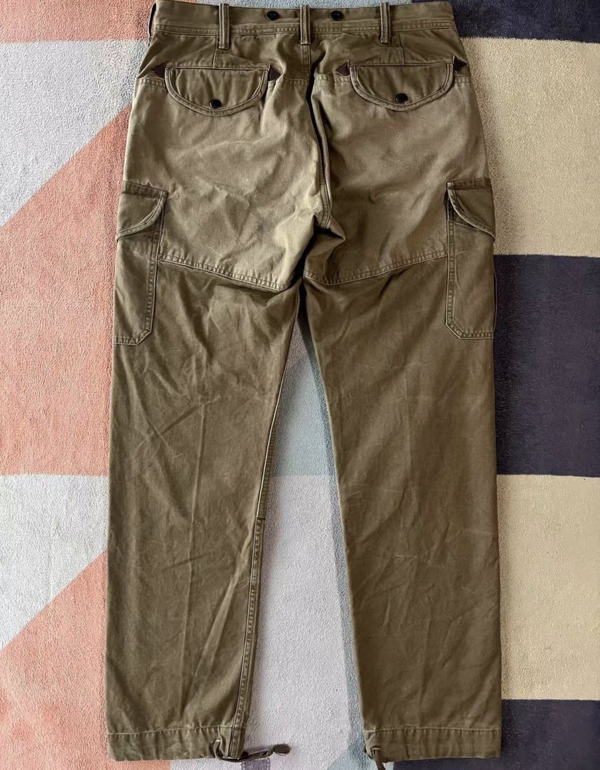 RRL Ralph Lauren Beige Cargo Pants with Multiple Utility Pockets Size US 30 / EU 46 - 2 Thumbnail