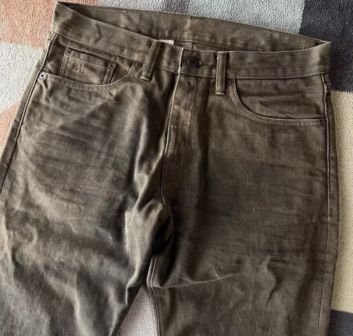 RRL Ralph Lauren Brown Denim Straight-Leg Pants Size US 30 / EU 46 - 3 Thumbnail