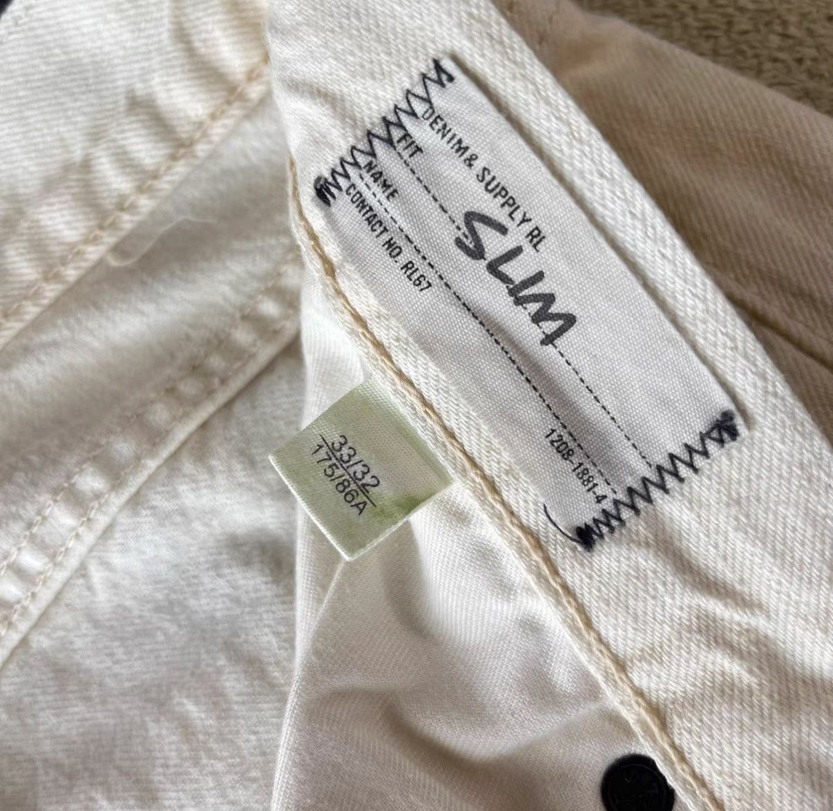 Denim & Supply Ralph Lauren White Denim Jeans with Patchwork Details Size US 30 / EU 46 - 5 Thumbnail