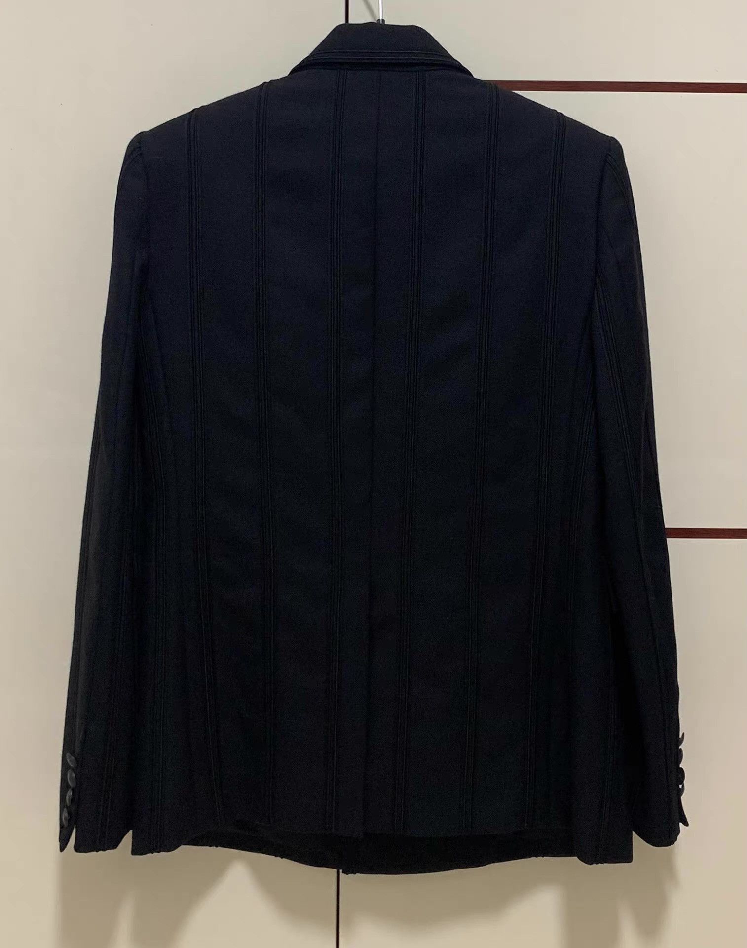 Saint Laurent Paris Double-Breasted Black Pinstripe Blazer Size US M / EU 48-50 / 2 - 2 Thumbnail