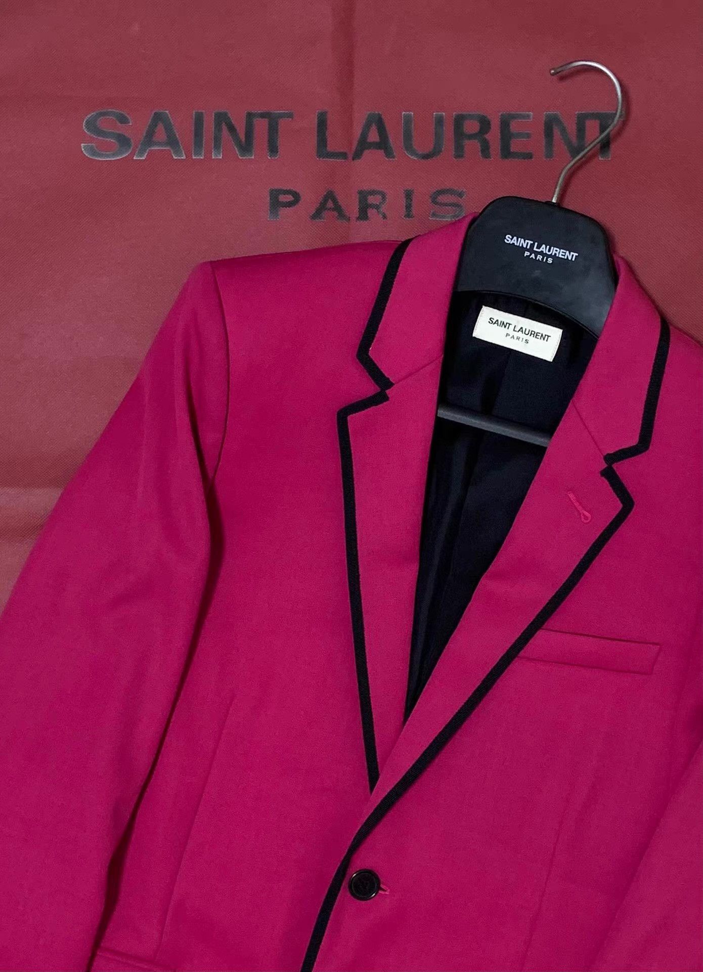 Saint Laurent Paris Pink Blazer with Black Trim Size US M / EU 48-50 / 2 - 6 Thumbnail