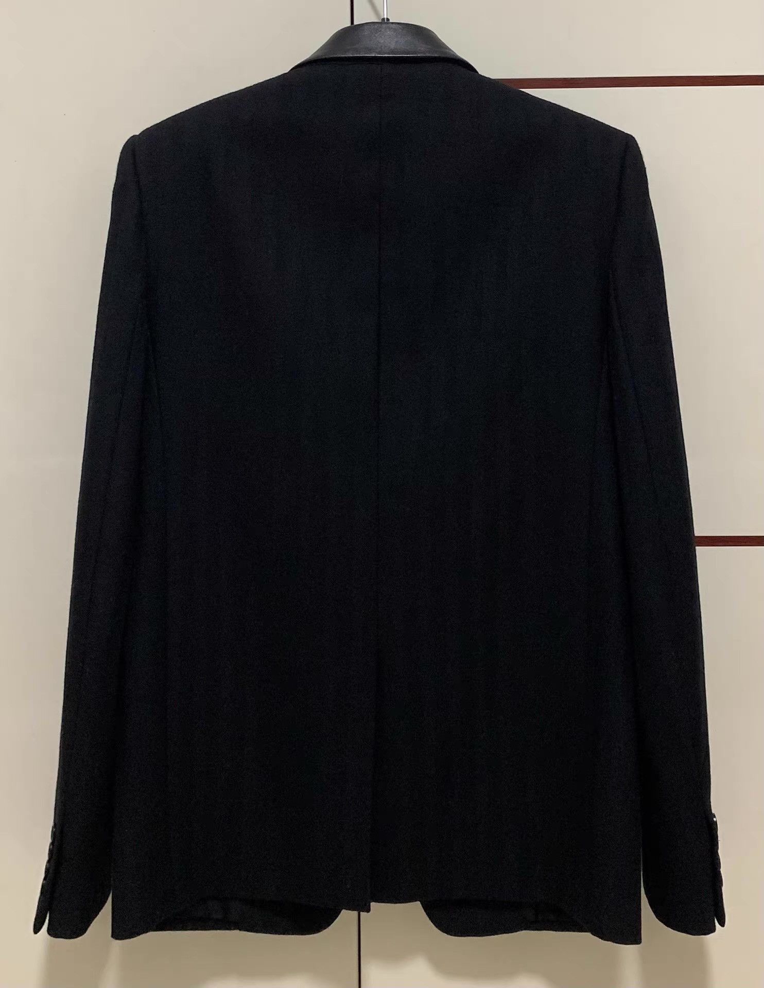Saint Laurent Paris Black Blazer with Leather Collar Size US M / EU 48-50 / 2 - 2 Thumbnail