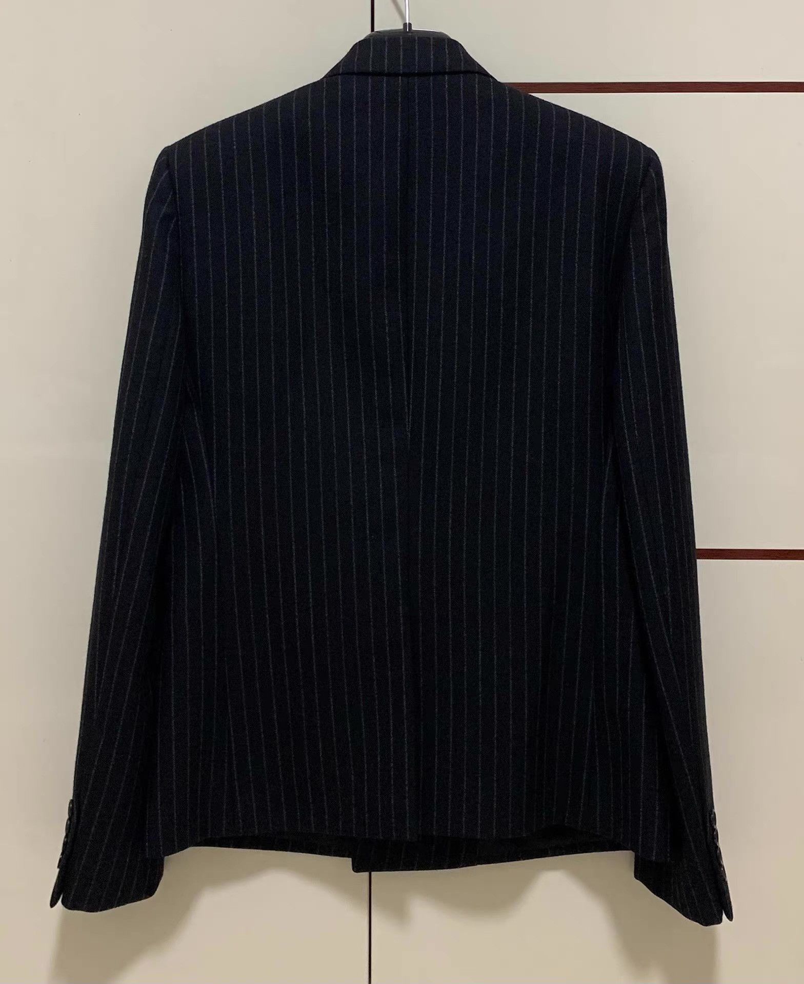 Saint Laurent Paris Black Pinstriped Double-Breasted Blazer Size US M / EU 48-50 / 2 - 2 Thumbnail