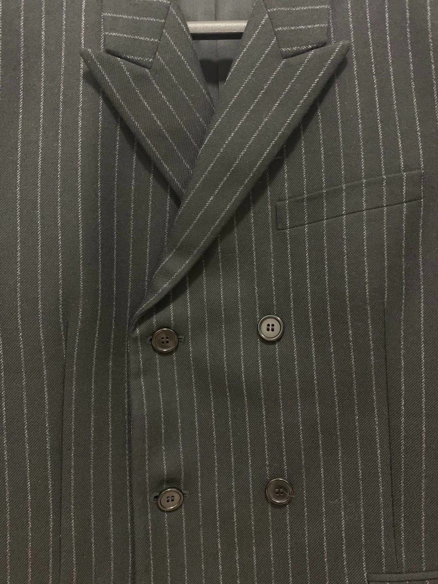 Saint Laurent Paris Black Pinstriped Double-Breasted Blazer Size US M / EU 48-50 / 2 - 5 Thumbnail