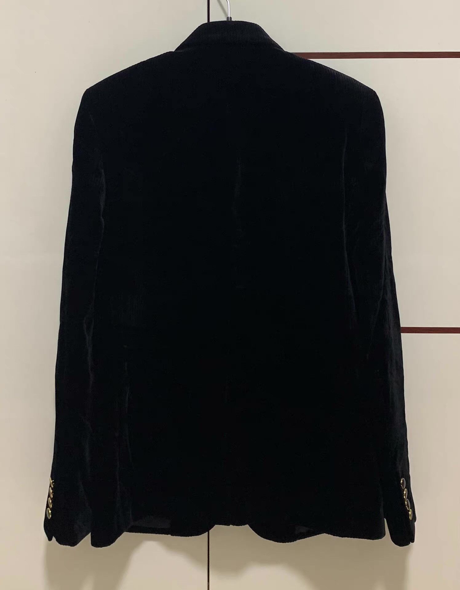 Saint Laurent Paris Black Velvet Button-Front Structured Blazer Size US M / EU 48-50 / 2 - 7 Thumbnail