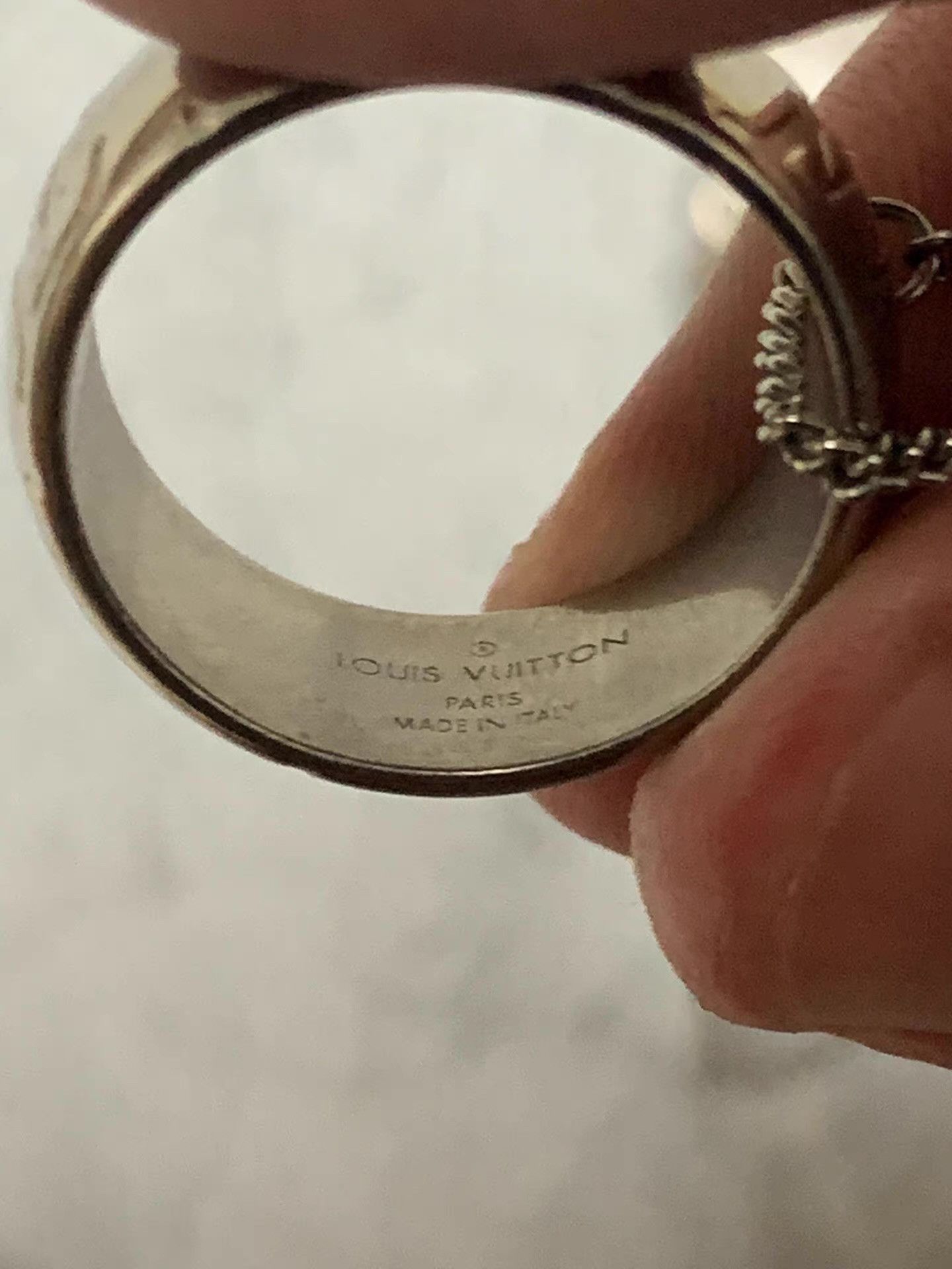 Louis Vuitton Silver Double Pendant Chain Necklace Size ONE SIZE - 3 Thumbnail