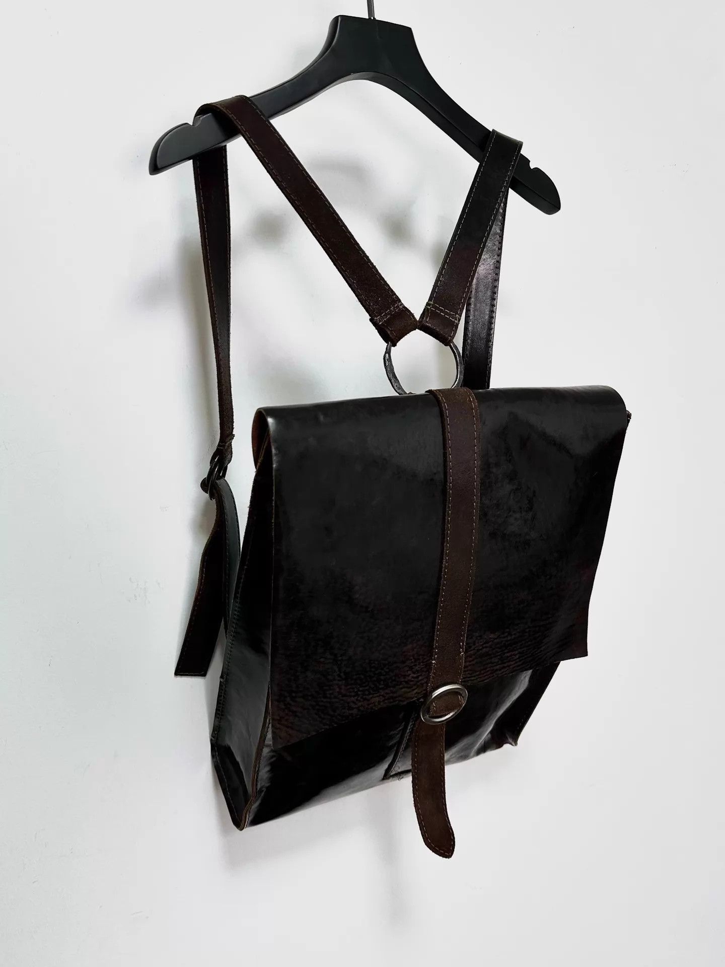 Tagliovivo Black Leather Backpack with Strap and Buckle Size ONE SIZE - 2 Thumbnail