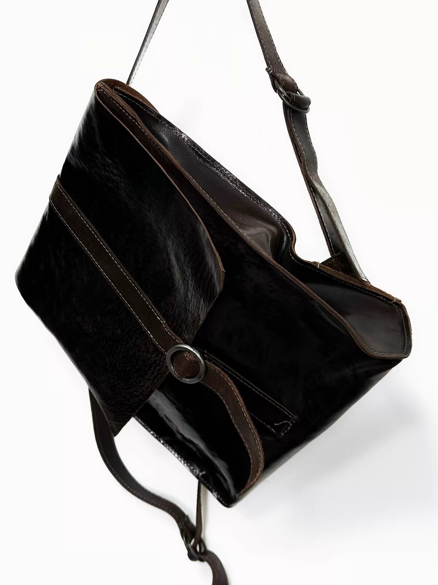 Tagliovivo Black Leather Backpack with Strap and Buckle Size ONE SIZE - 6 Thumbnail