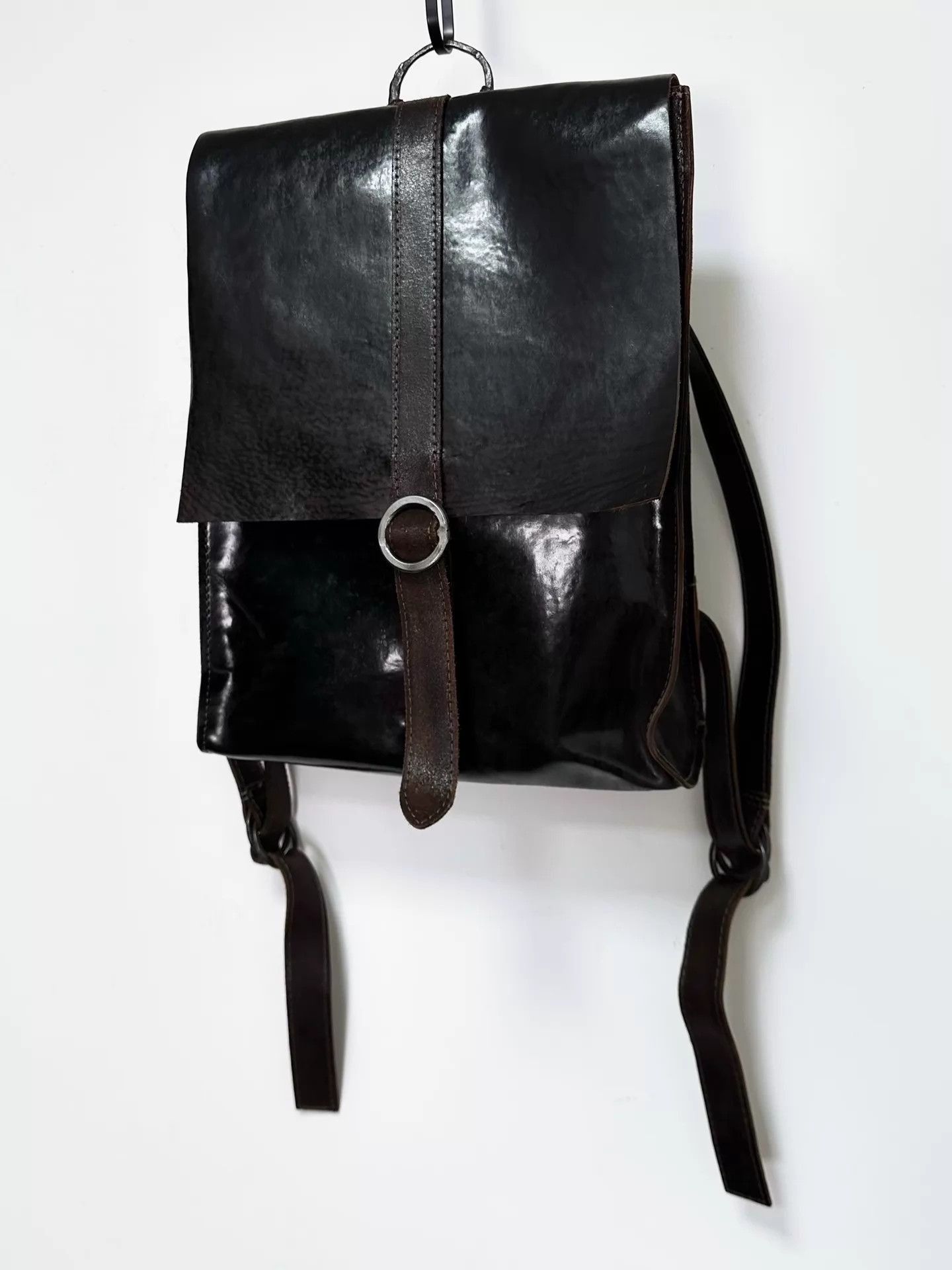 Tagliovivo Black Leather Backpack with Strap and Buckle Size ONE SIZE - 3 Thumbnail