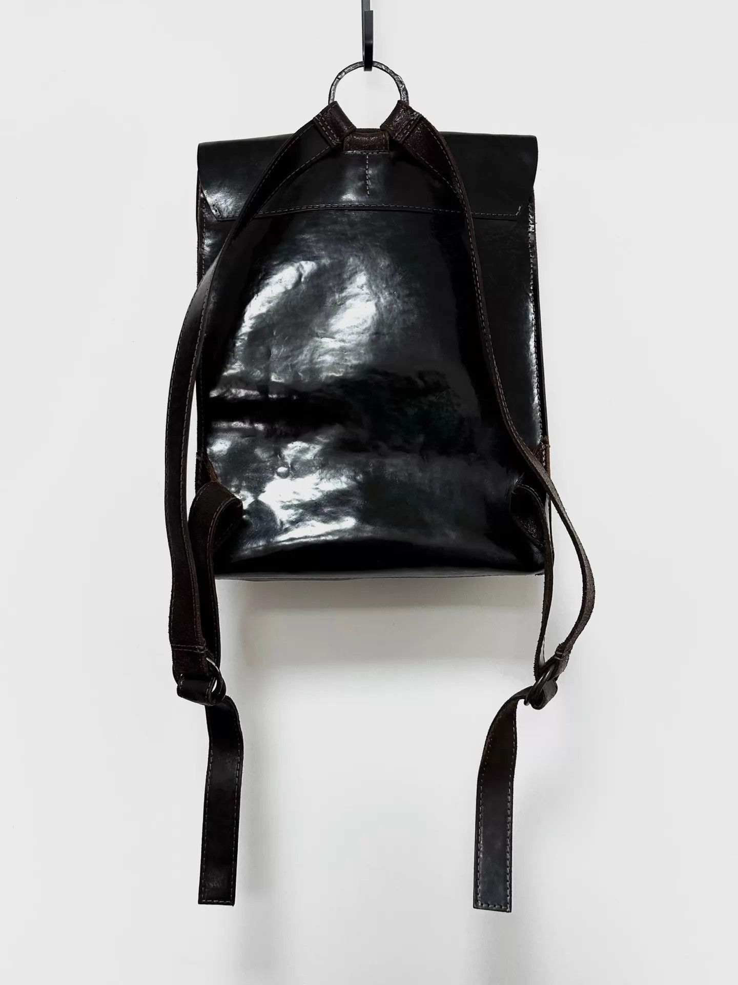 Tagliovivo Black Leather Backpack with Strap and Buckle Size ONE SIZE - 4 Thumbnail