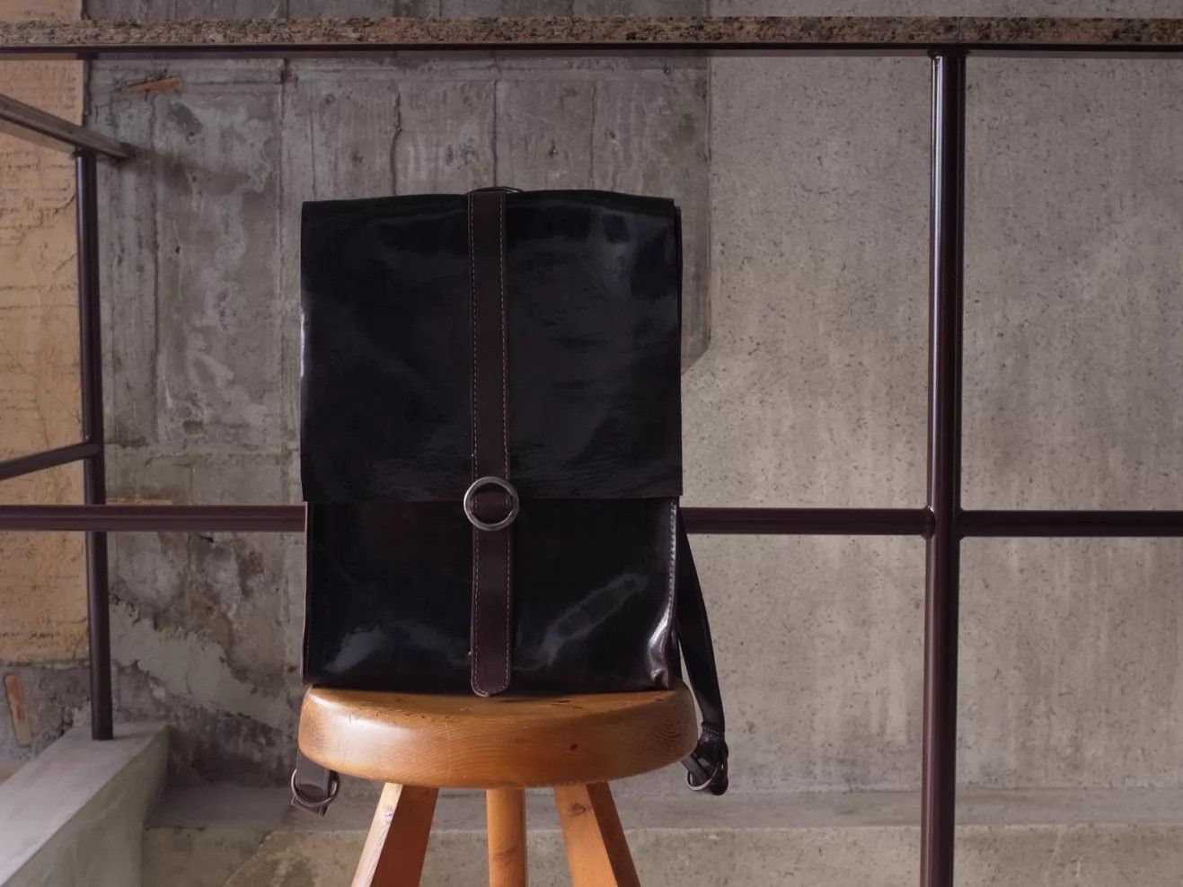 Tagliovivo Black Leather Backpack with Strap and Buckle Size ONE SIZE - 9 Thumbnail
