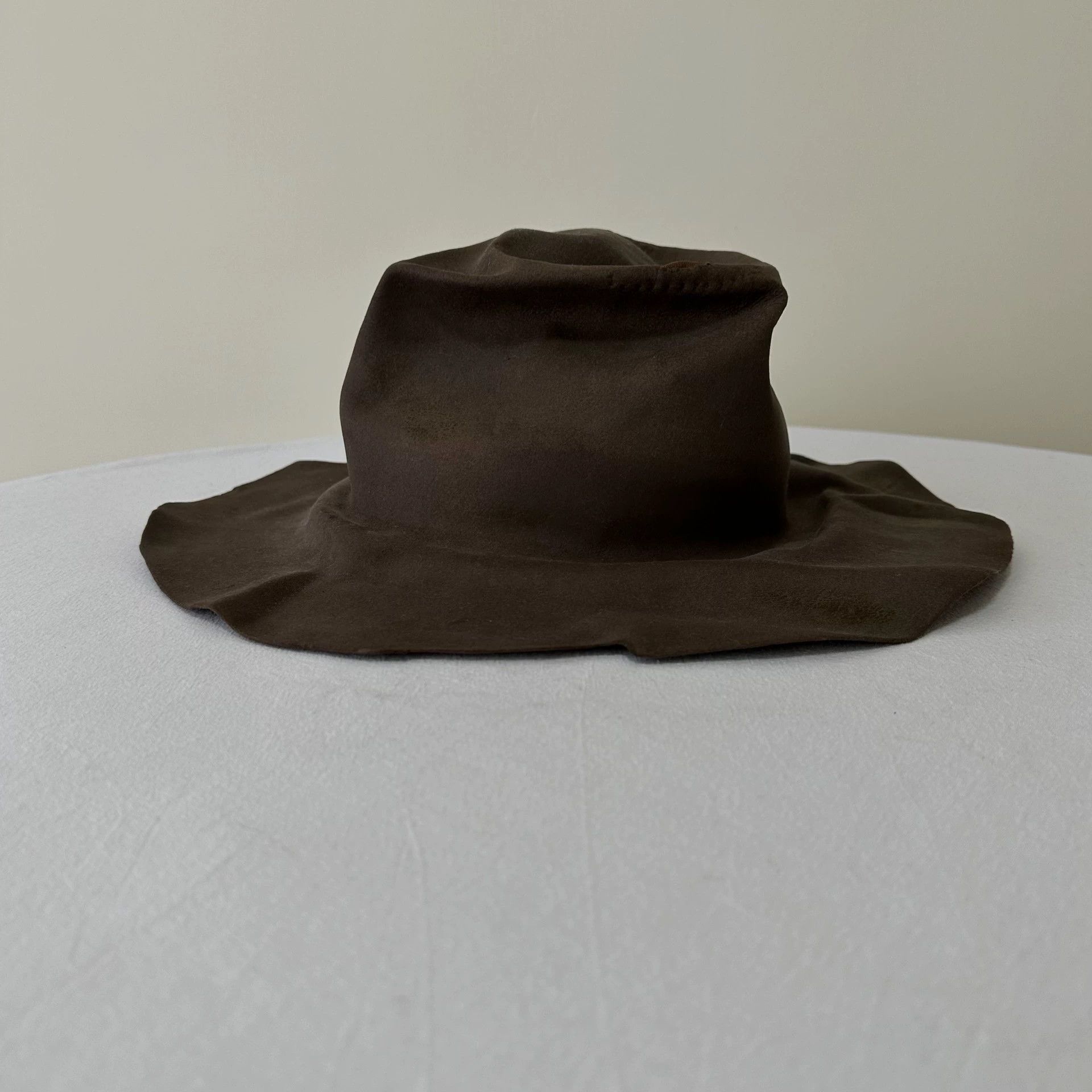 Horisaki Brown Wide-Brim Hat with Decorative Patches Size ONE SIZE - 2 Thumbnail