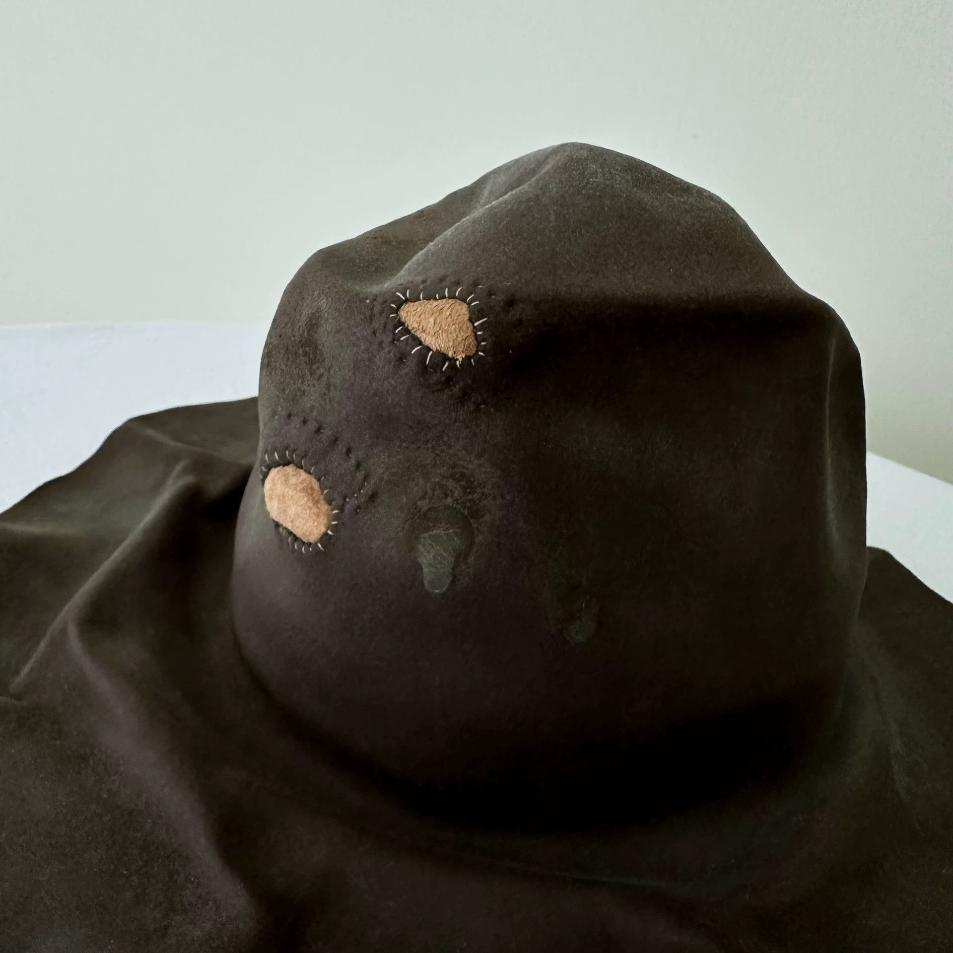 Horisaki Brown Wide-Brim Hat with Decorative Patches Size ONE SIZE - 7 Thumbnail